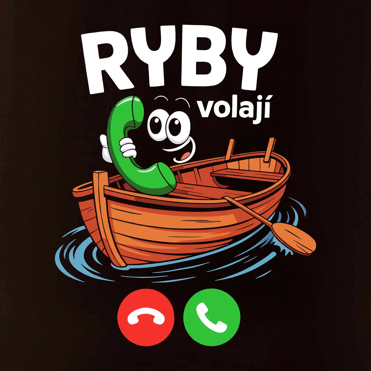 Karikatura ryby volají