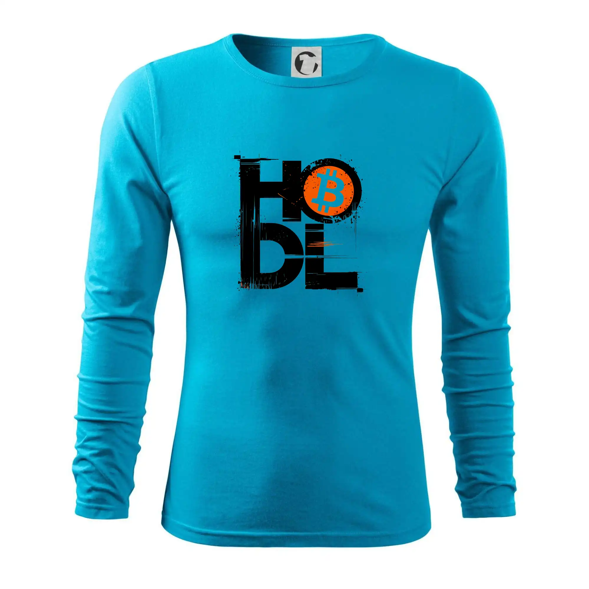 Hodl velký nápis a logo BTC