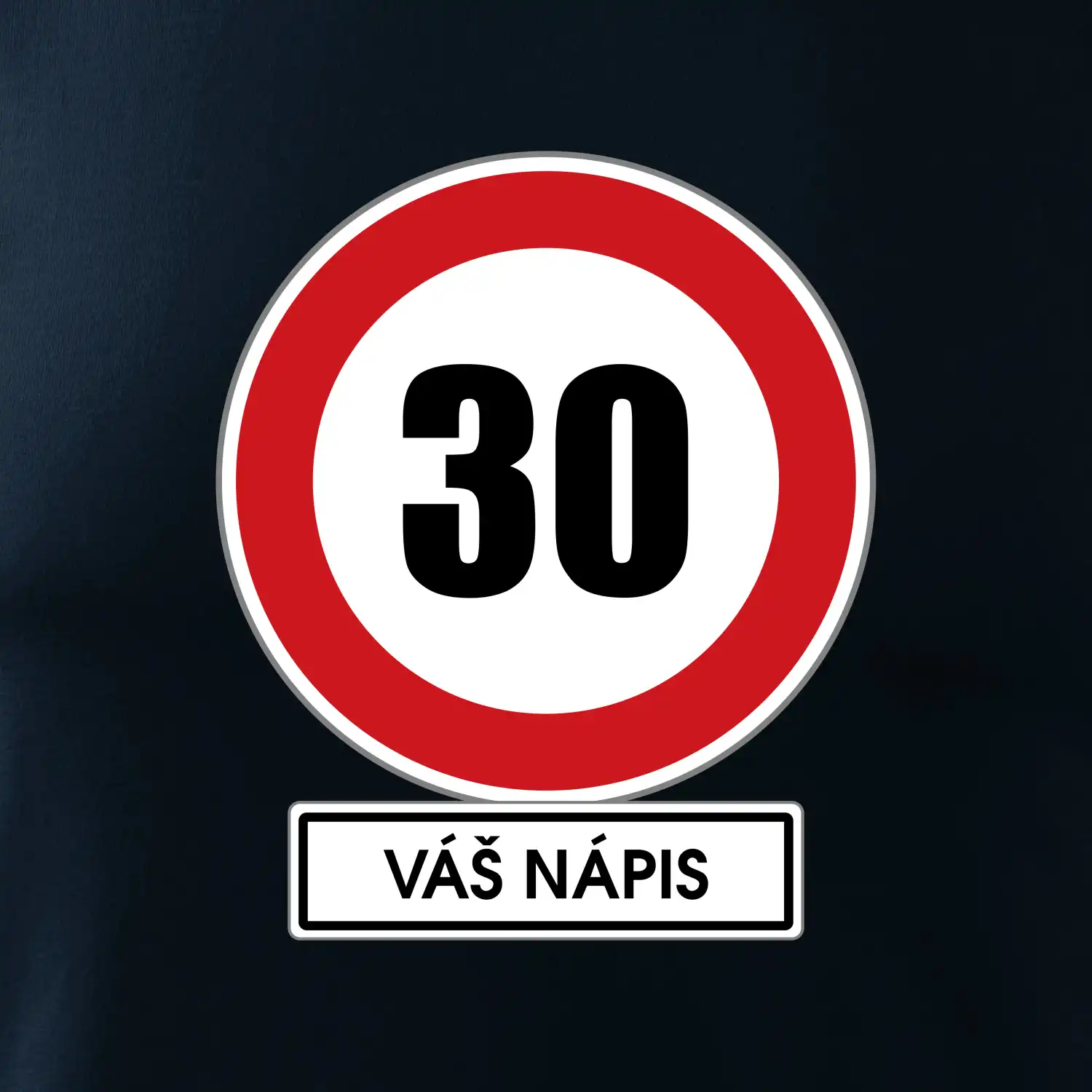 Dopravní značka - rychlost 30 - váš nápis