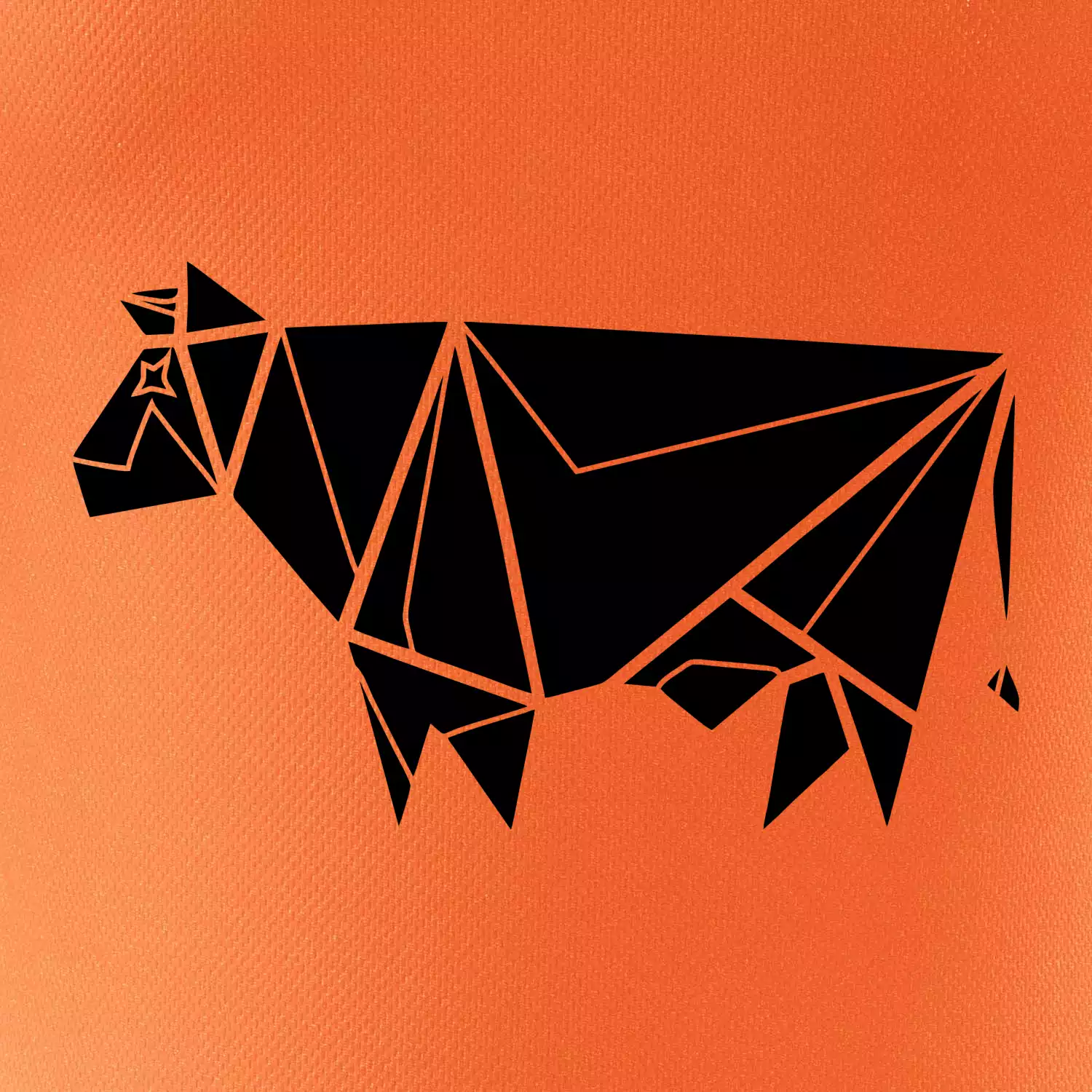 Origami kráva z boku