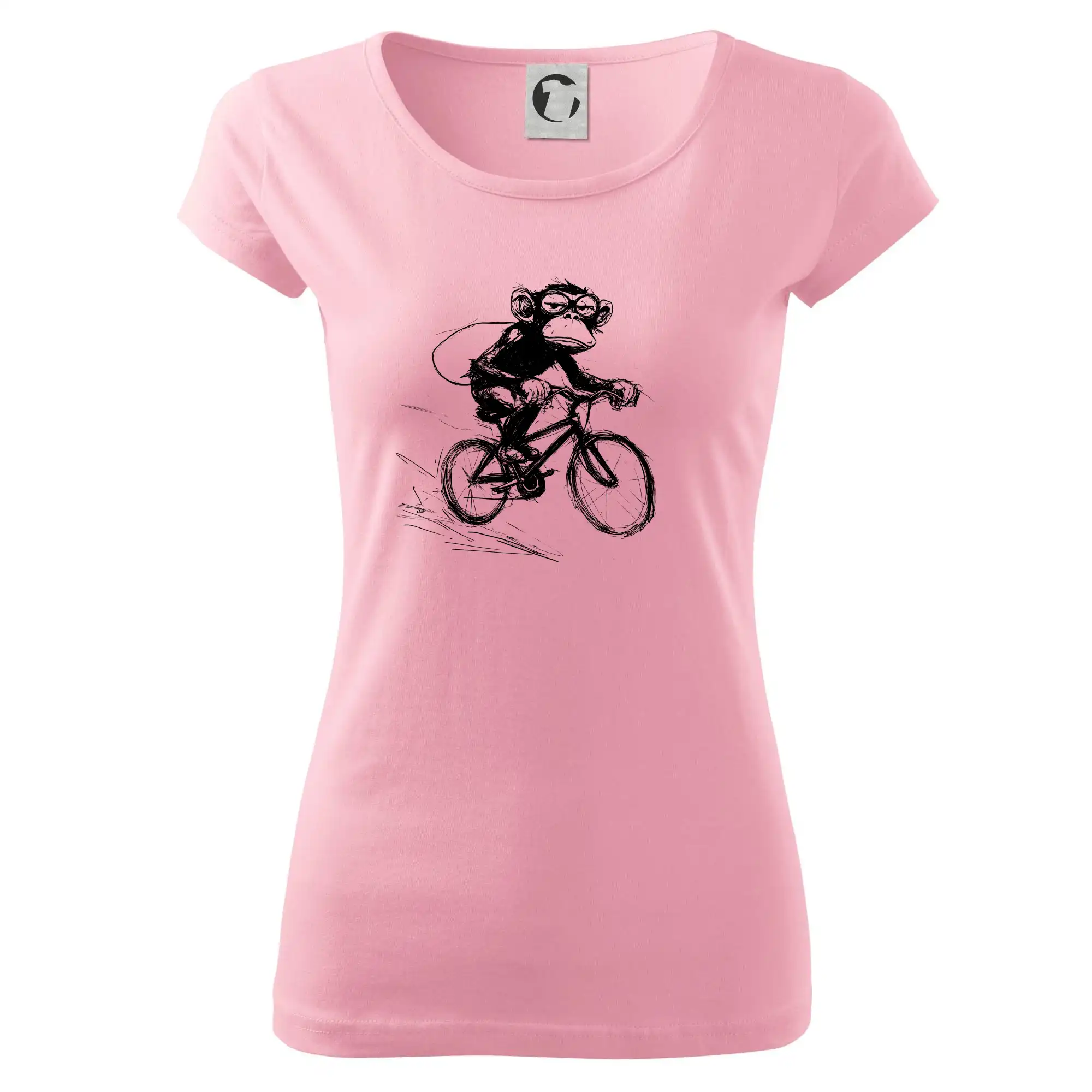 Opice s batohem na kole