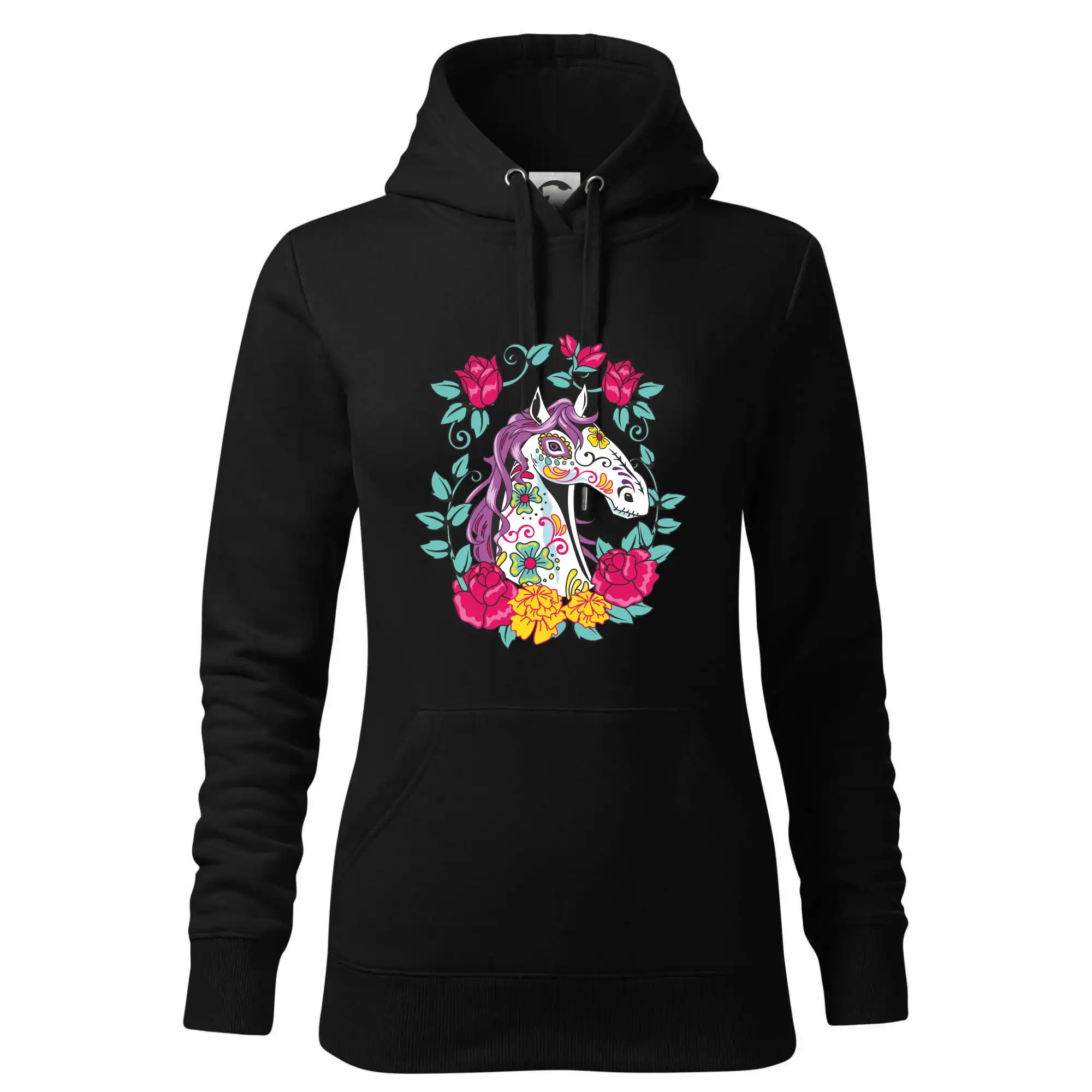 Kůň barevný s květinami