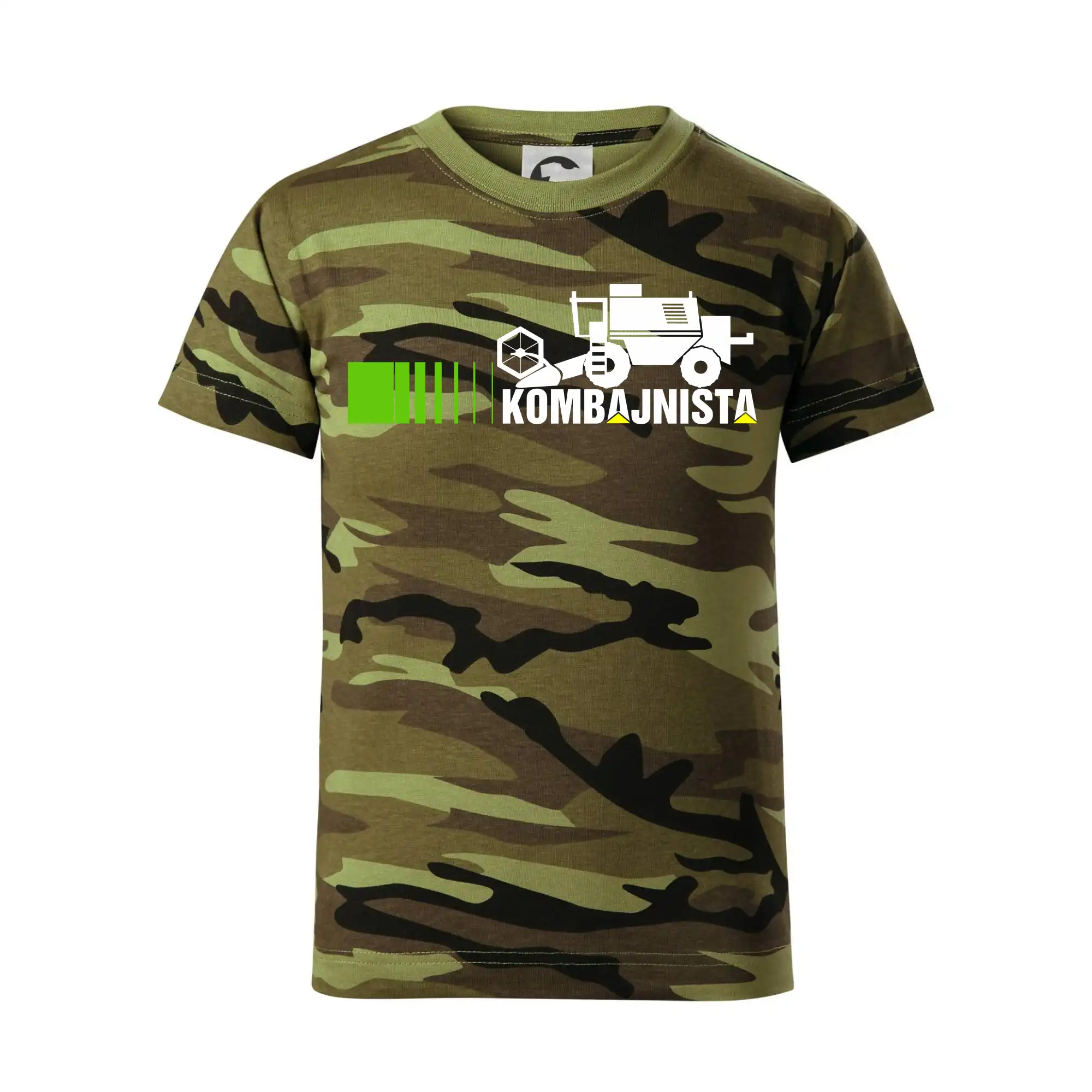 Kombajnista zelená a žlutá