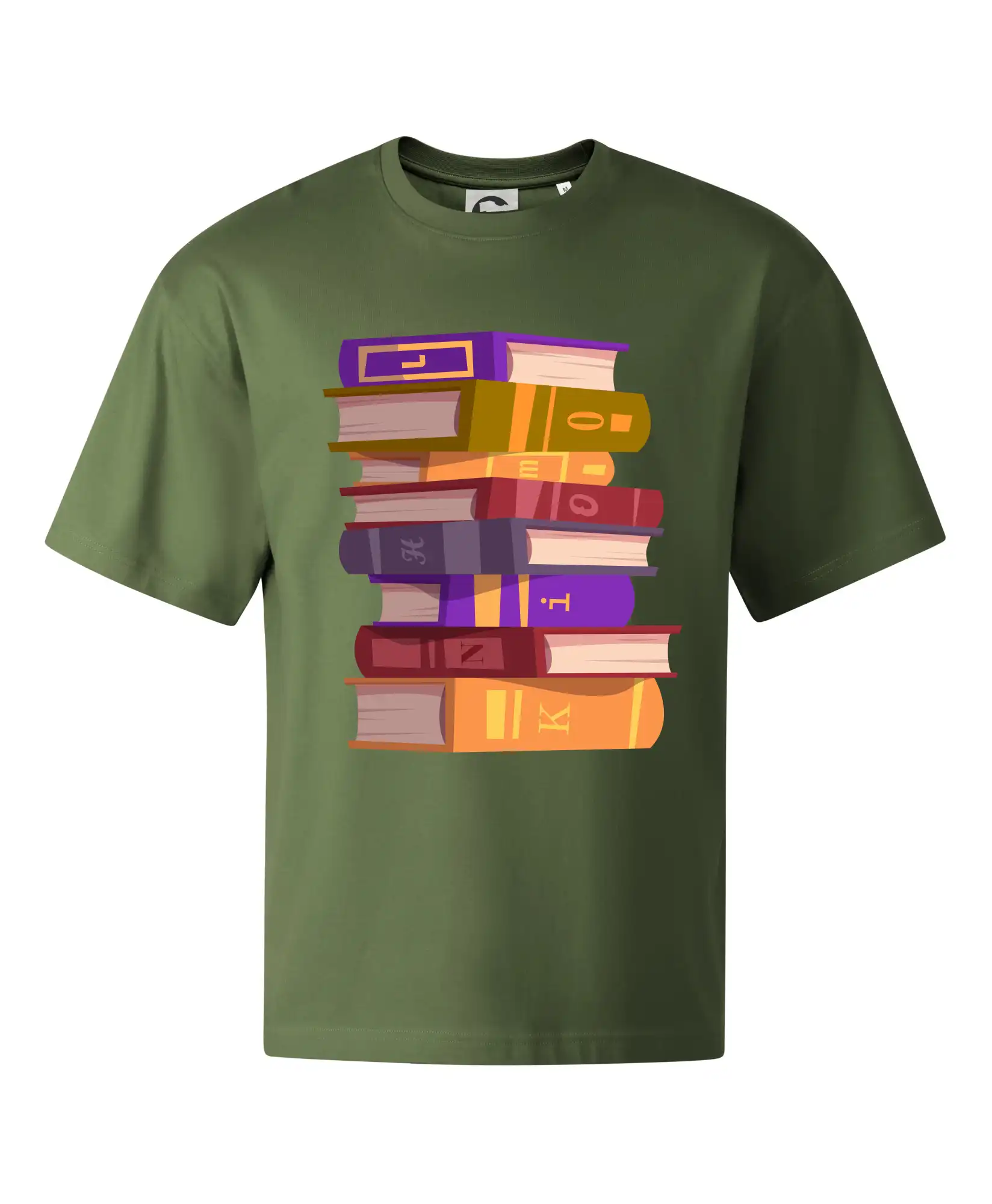 Knihomol stojící knihy