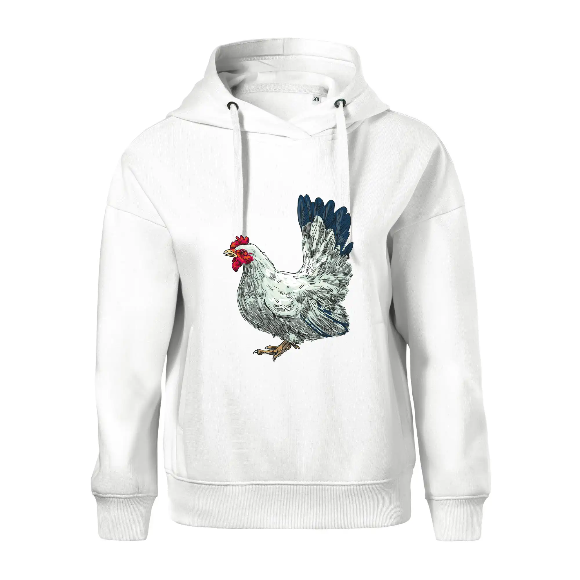 Slepice kreslená bílá