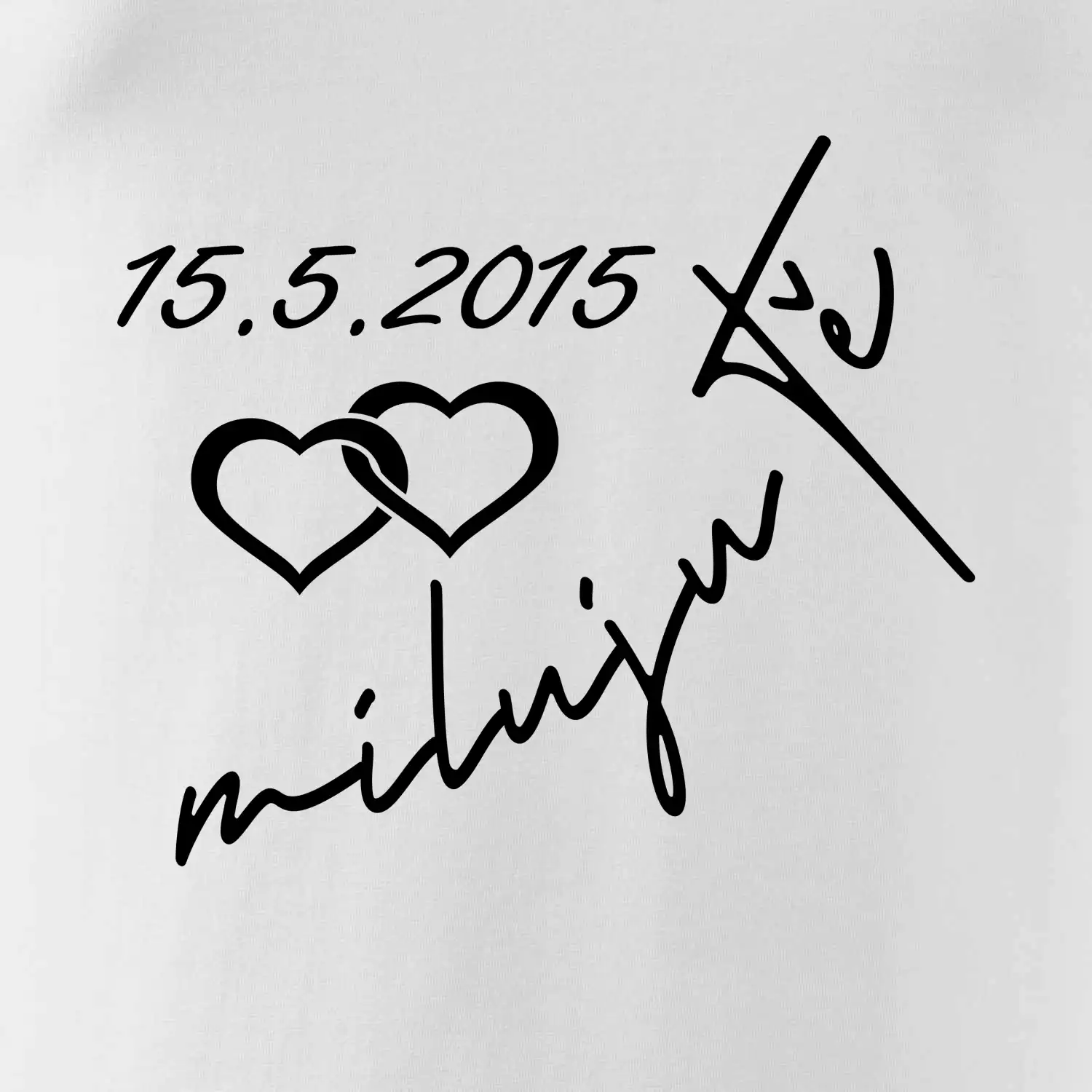 Mikina miluju tě s datumem na rukávu