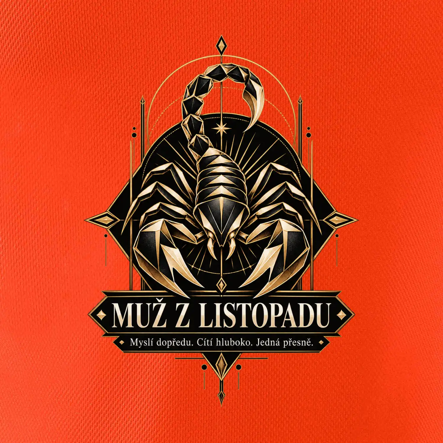 Muž z listopadu geometrický zlatý štír
