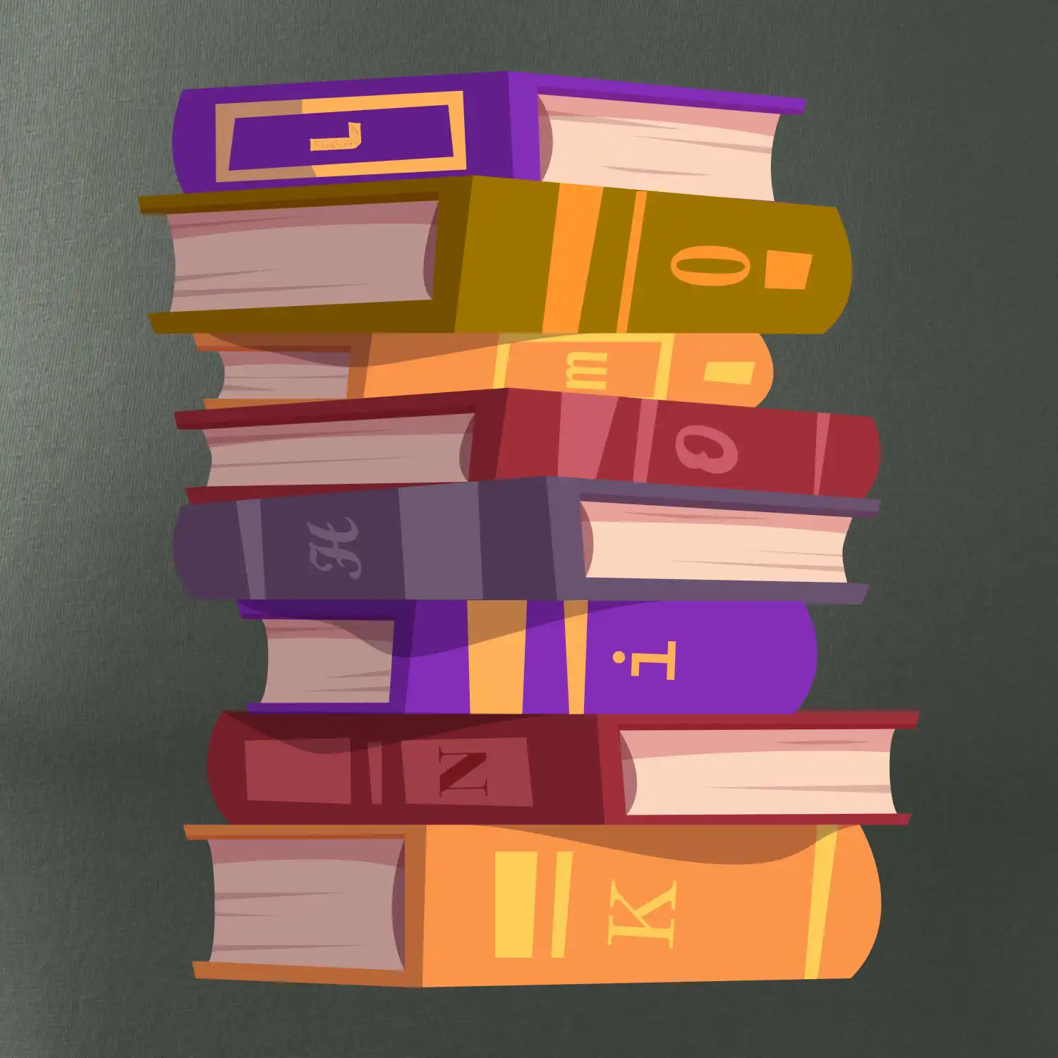 Knihomol stojící knihy