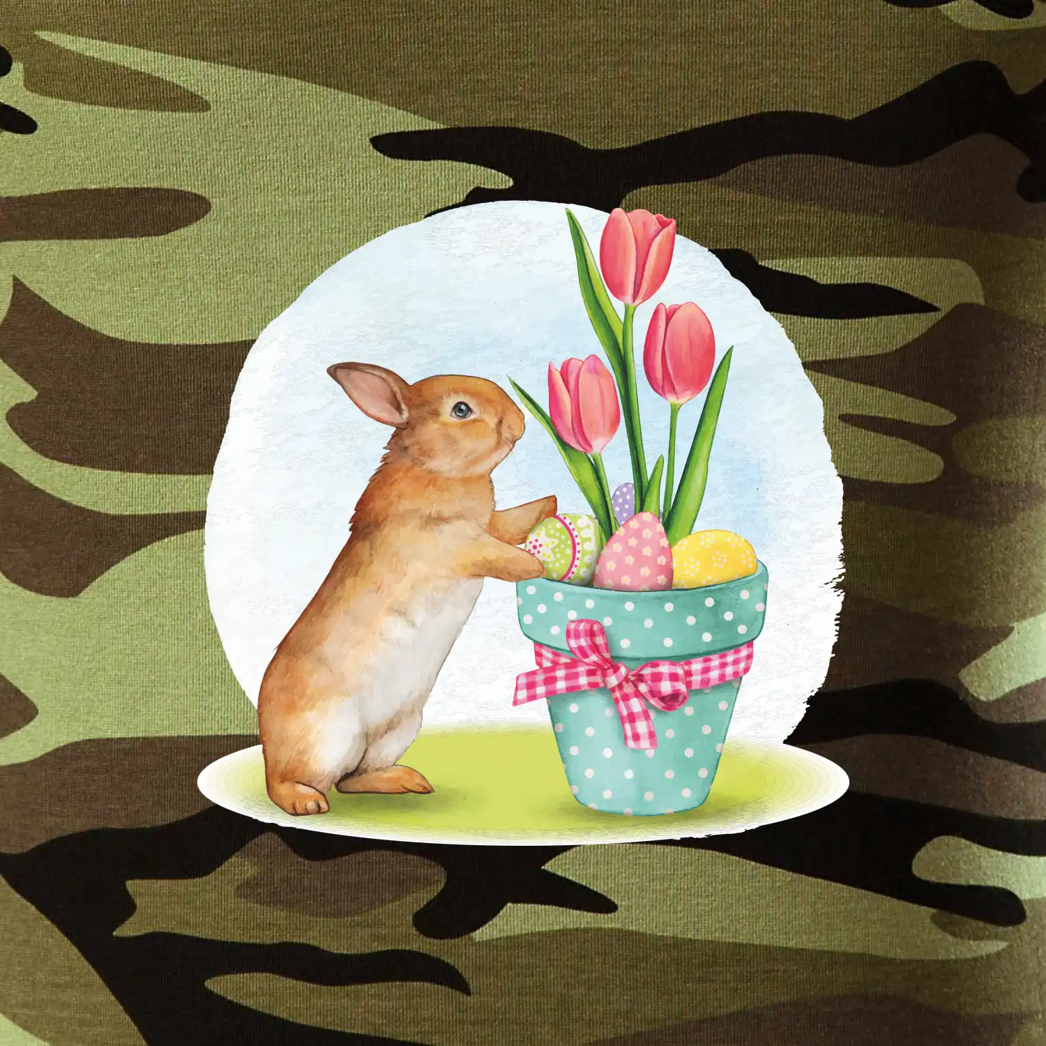 Velikonoční zajíček tulipány