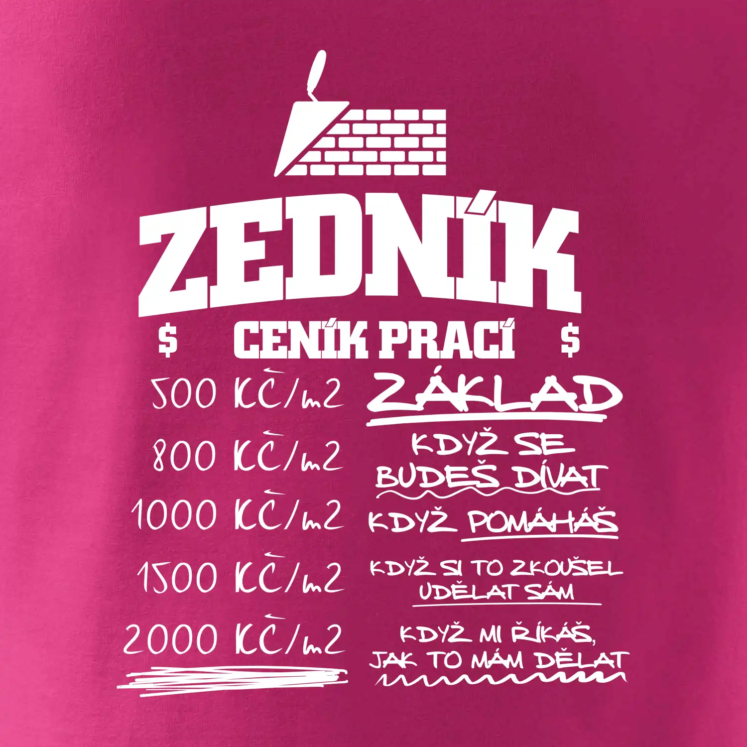 Ceník zedníka - cena za metr