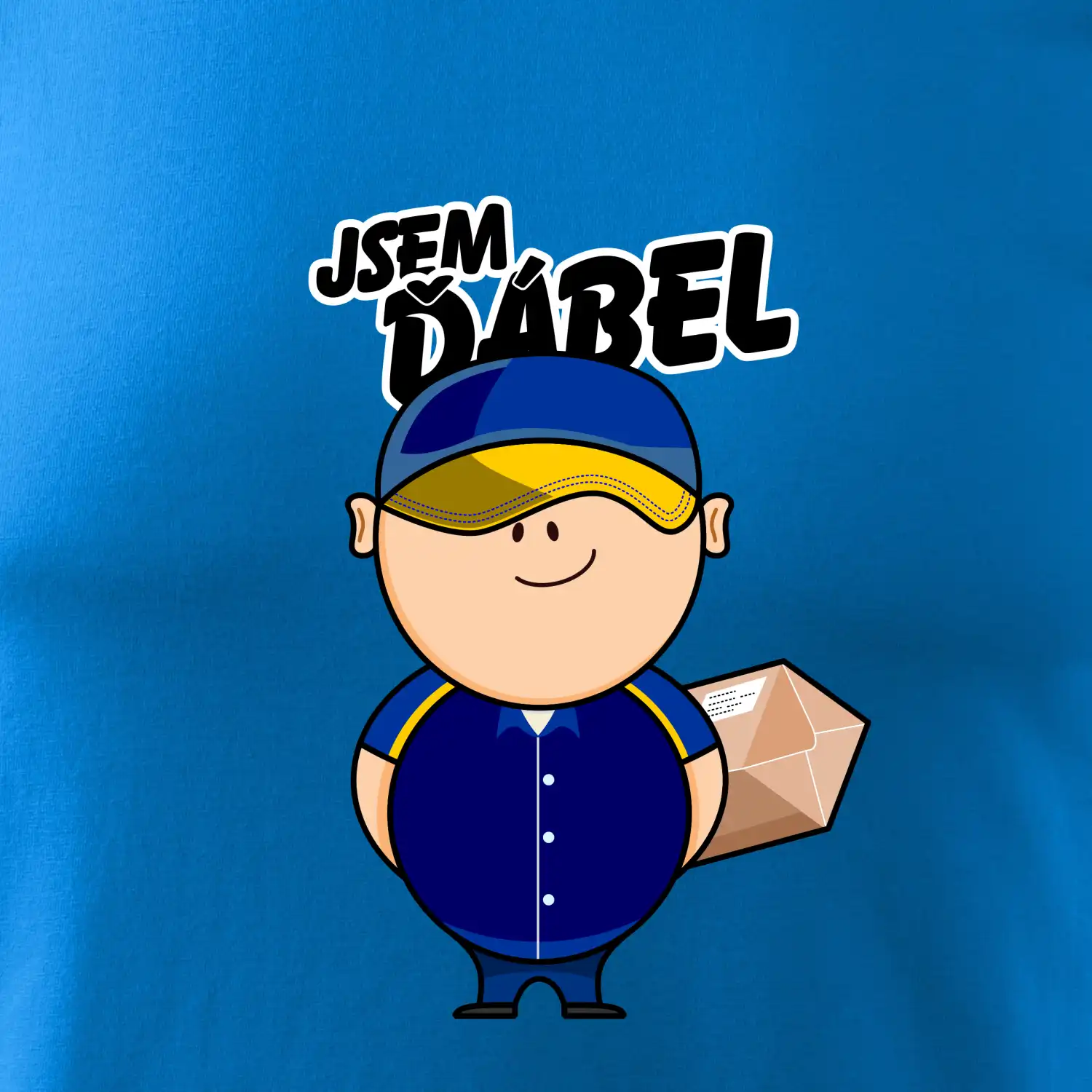 Jsem ďábel doručovatel modro žlutý