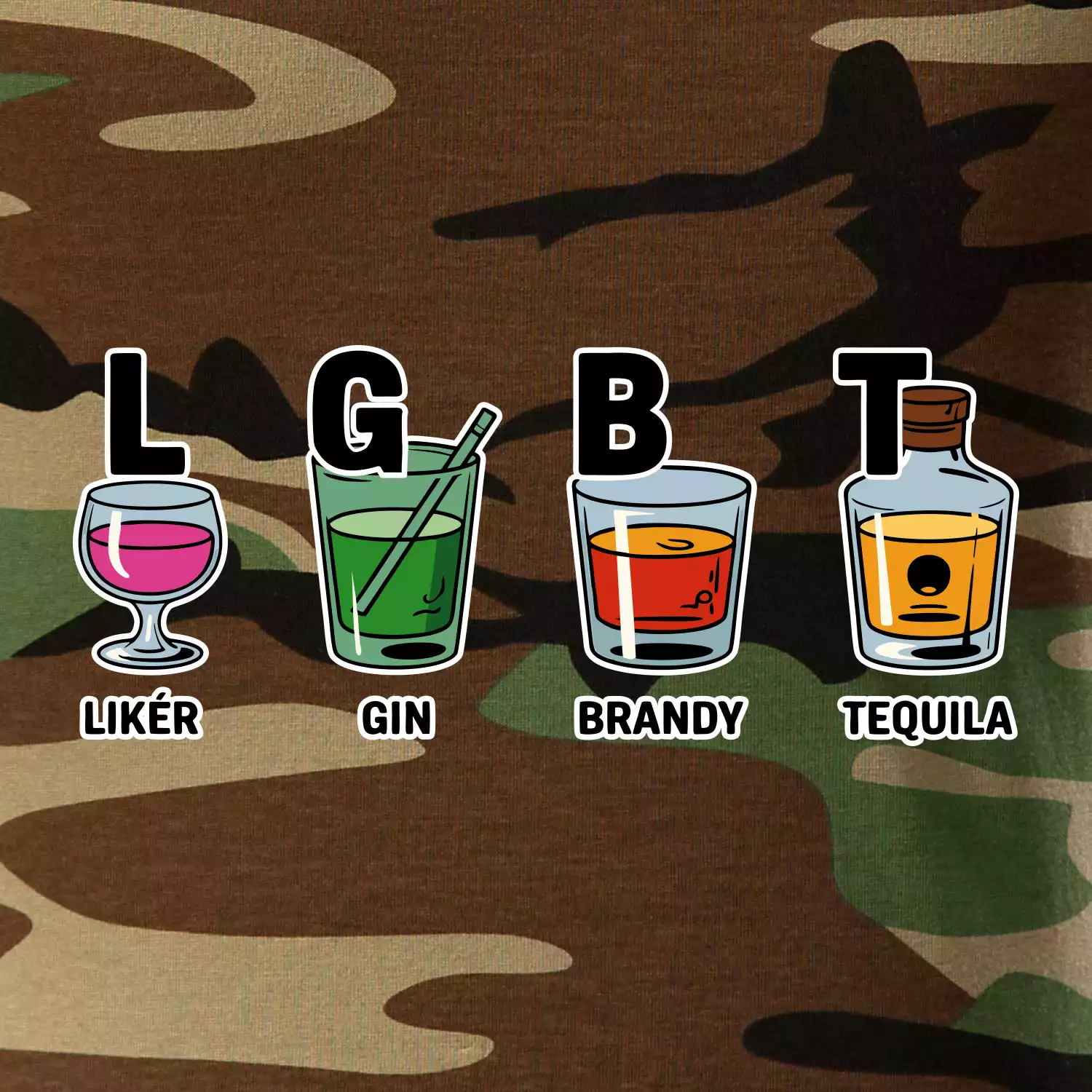 LGBT -  Likér, Gin, Brandy, Tequila