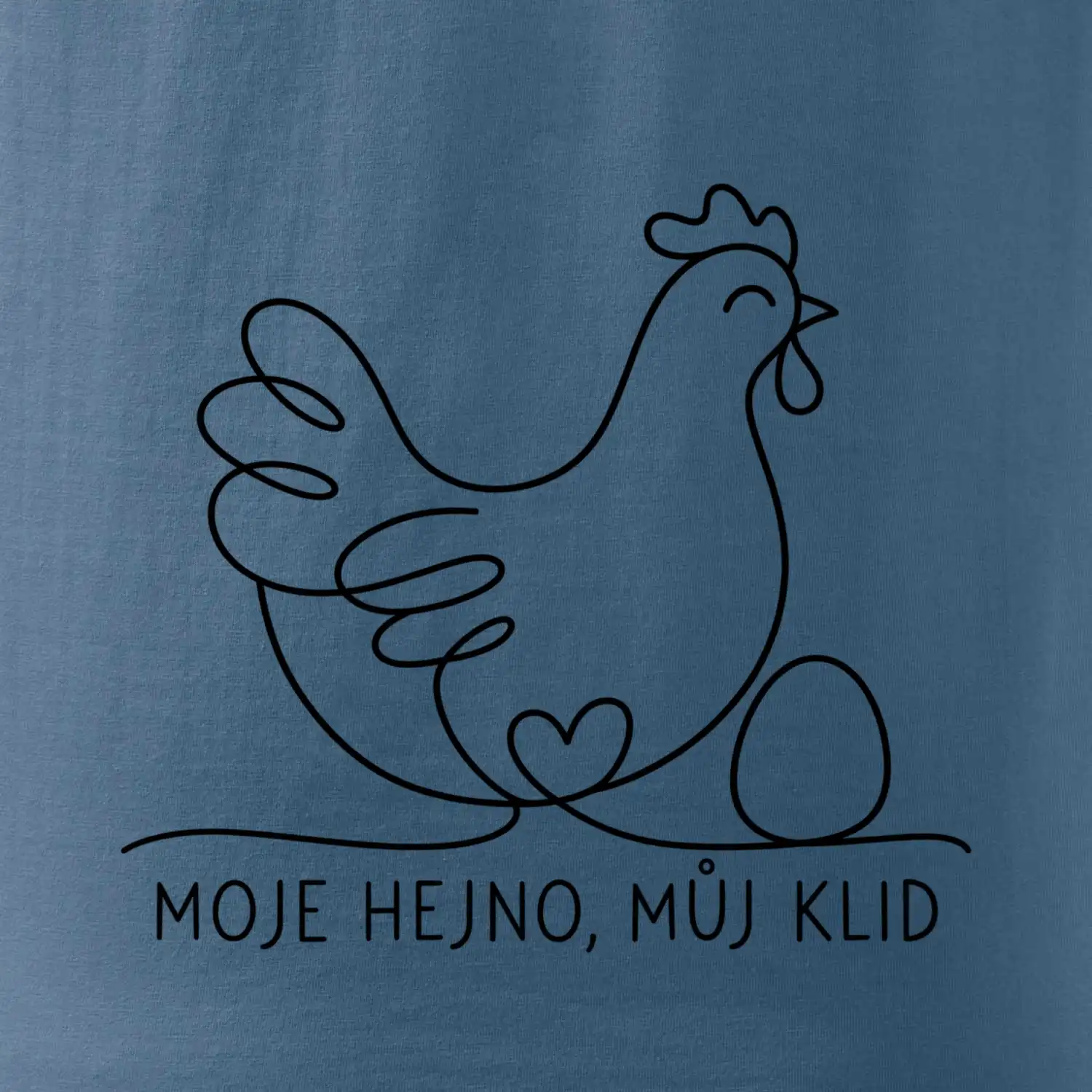 Minimalistická slepice s vejcem a srdcem