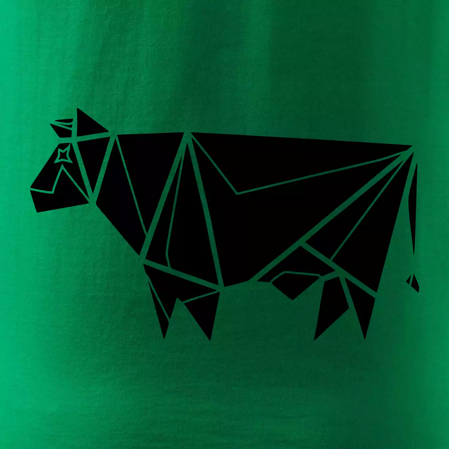 Origami kráva z boku