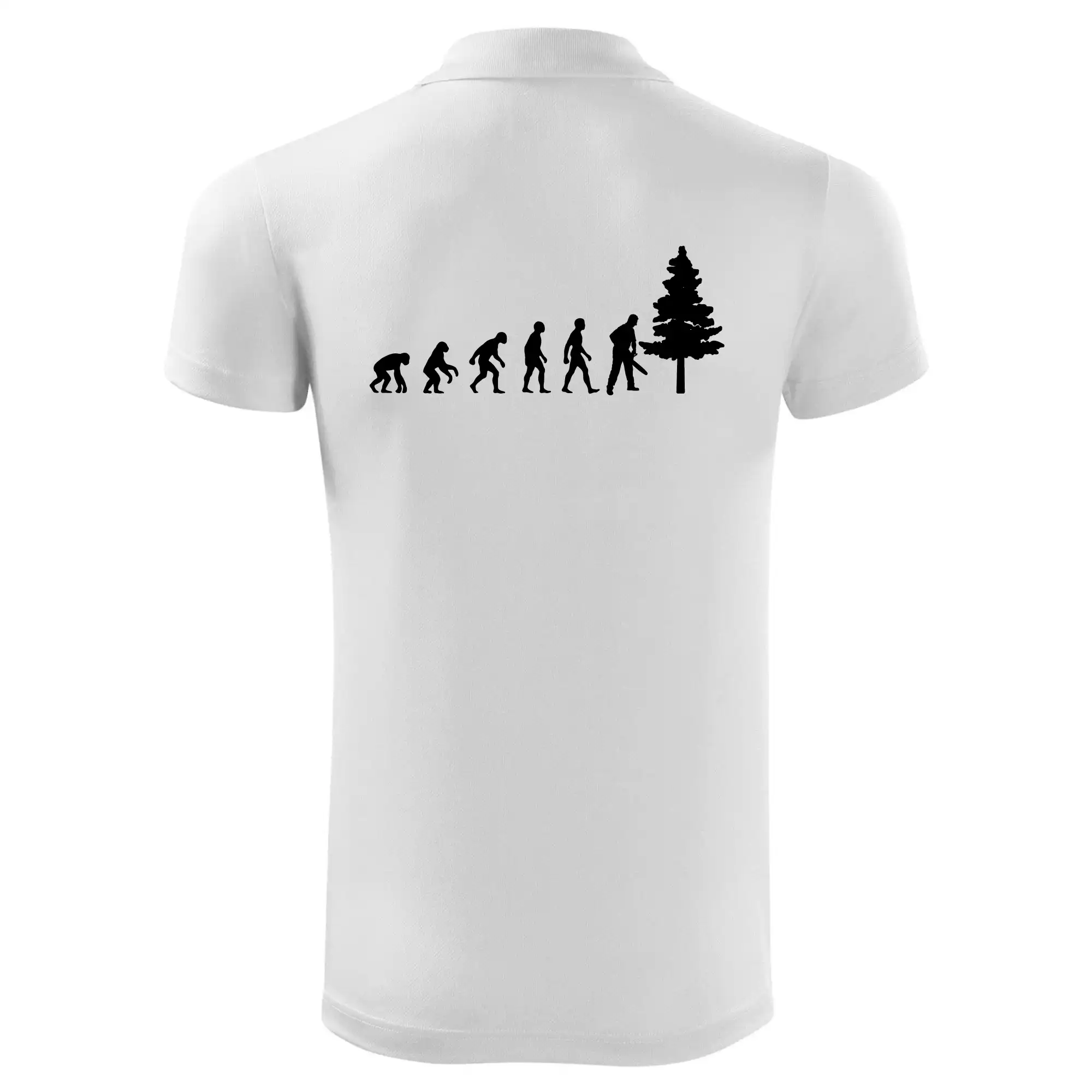 Evoluce dřevorubec - pila a strom