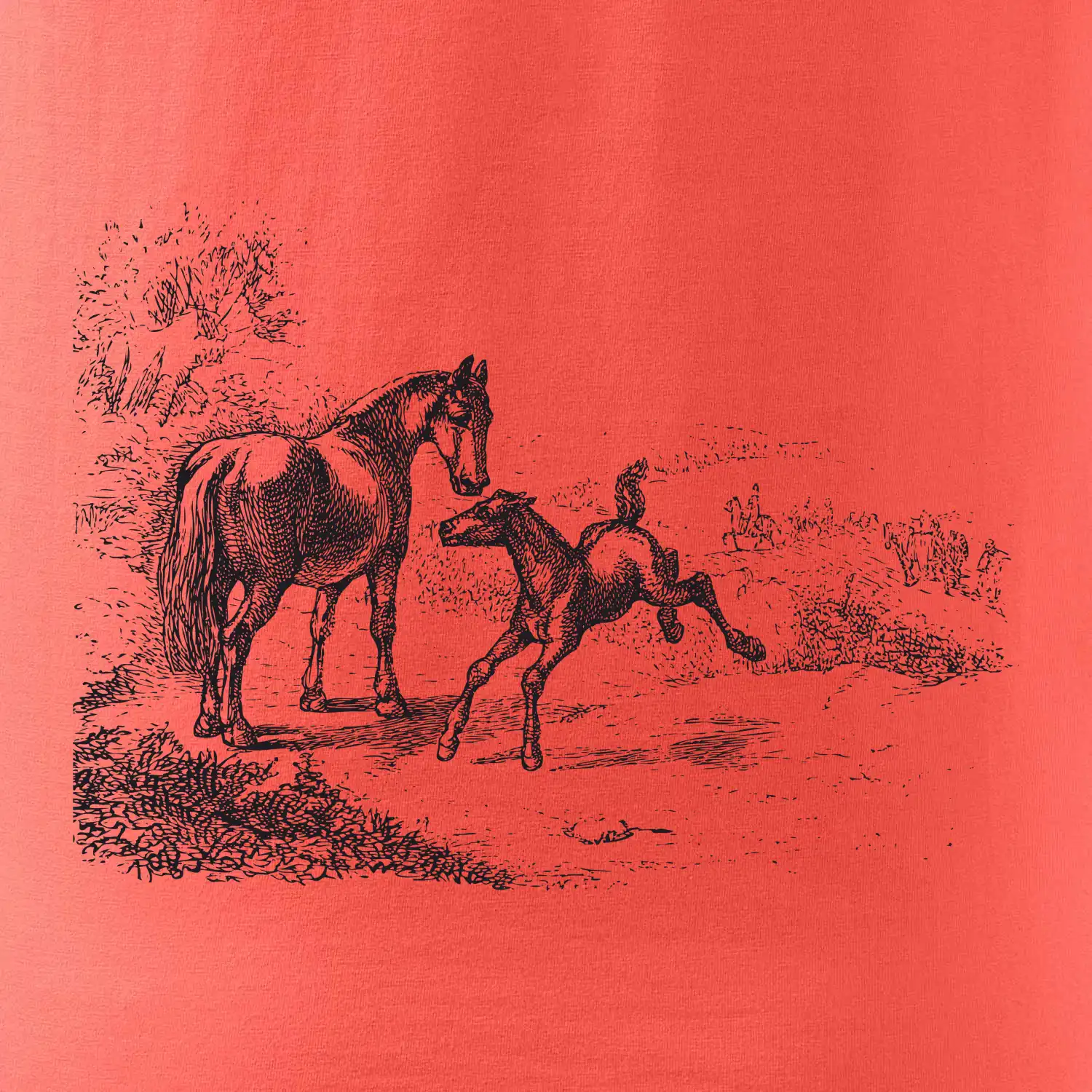 Kůň a hříbě malované