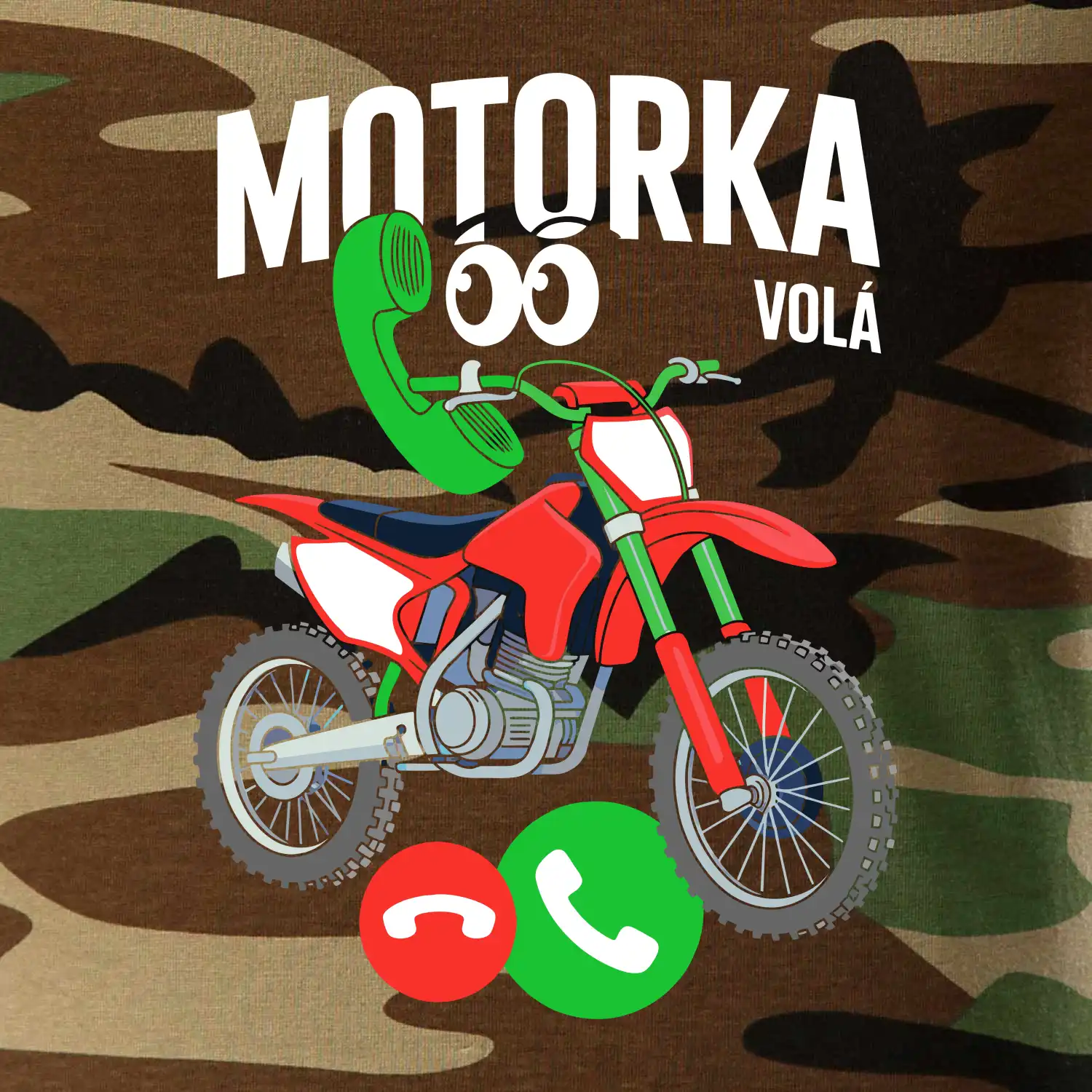 Karikatura motorka cross volá