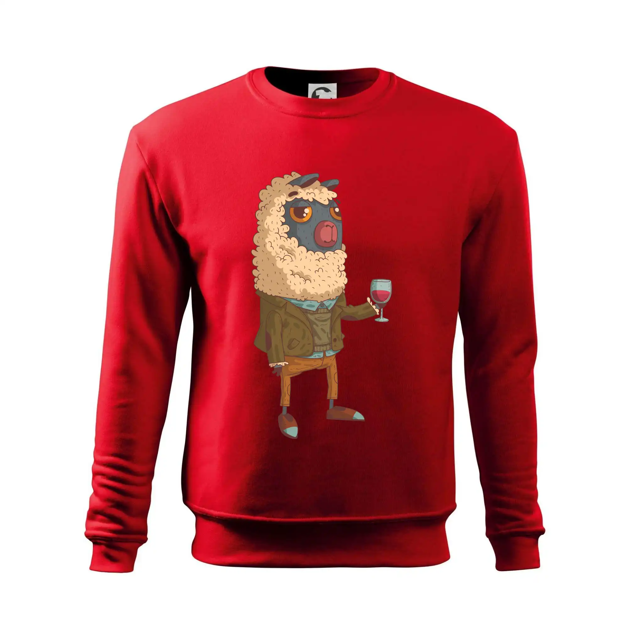 Alpaka s vínem muž