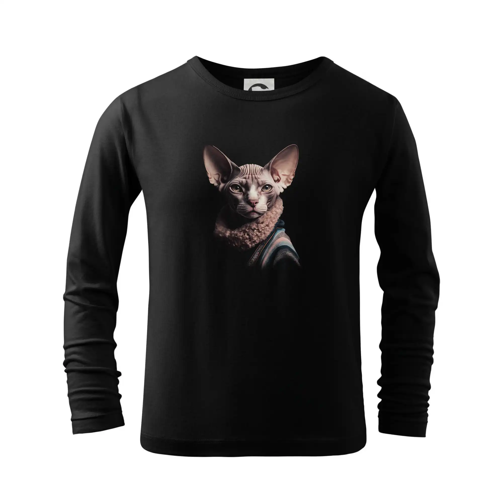 Kočka sphynx s límcem