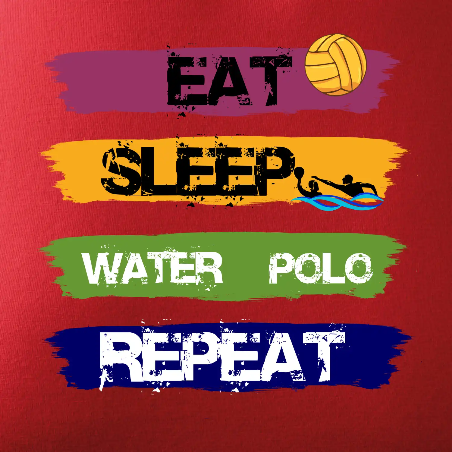 Eat sleep watter polo barevné