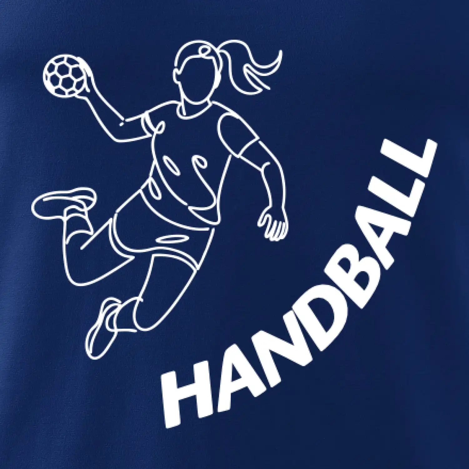 Handball nápis šikmo  - holka