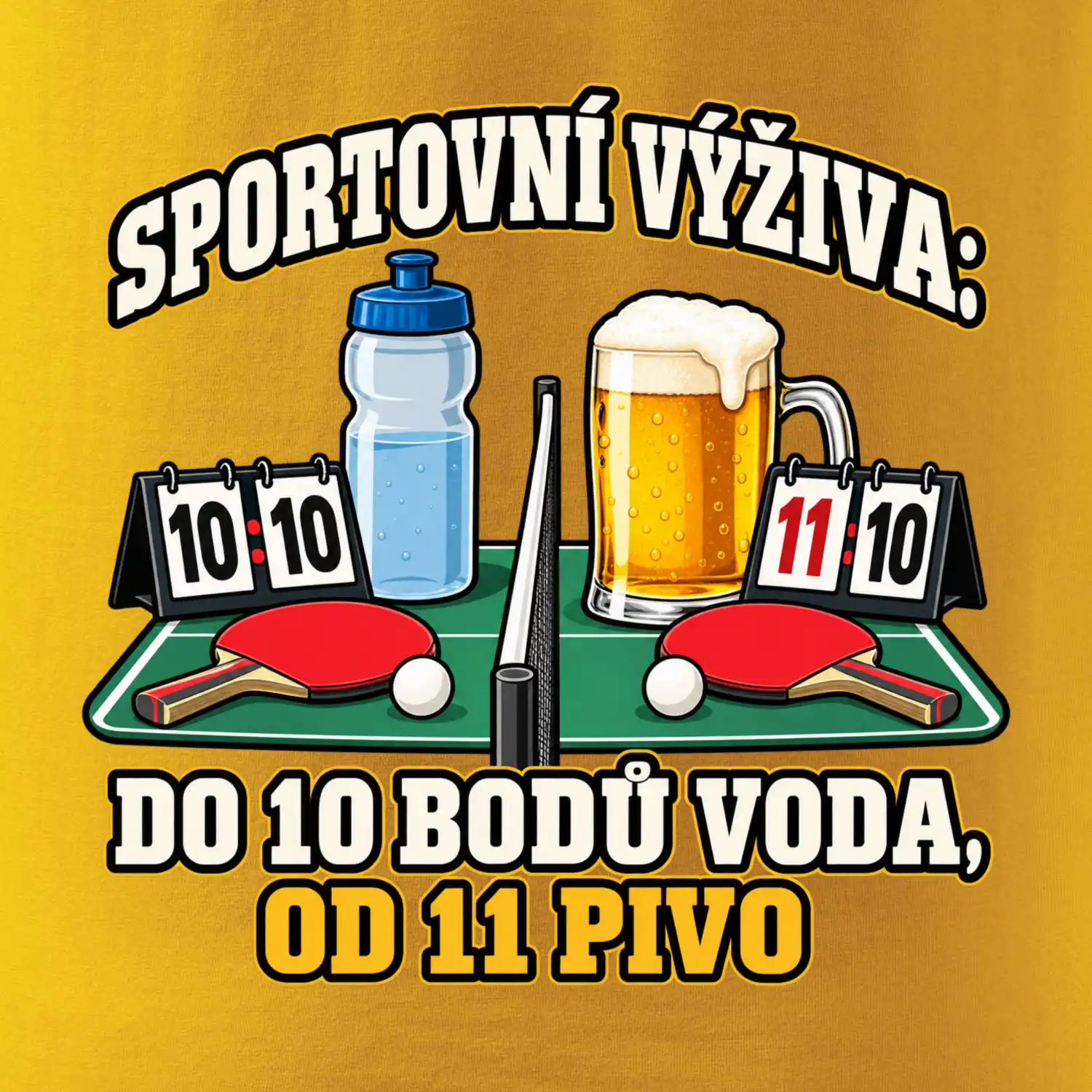 Sportovní výživa -  do 10 bodů voda, od 11 pivo