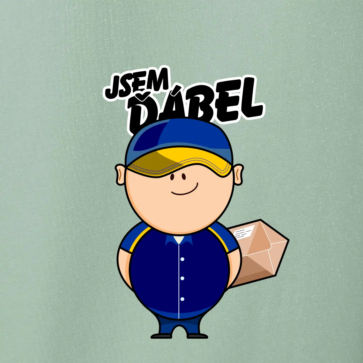 Jsem ďábel doručovatel modro žlutý