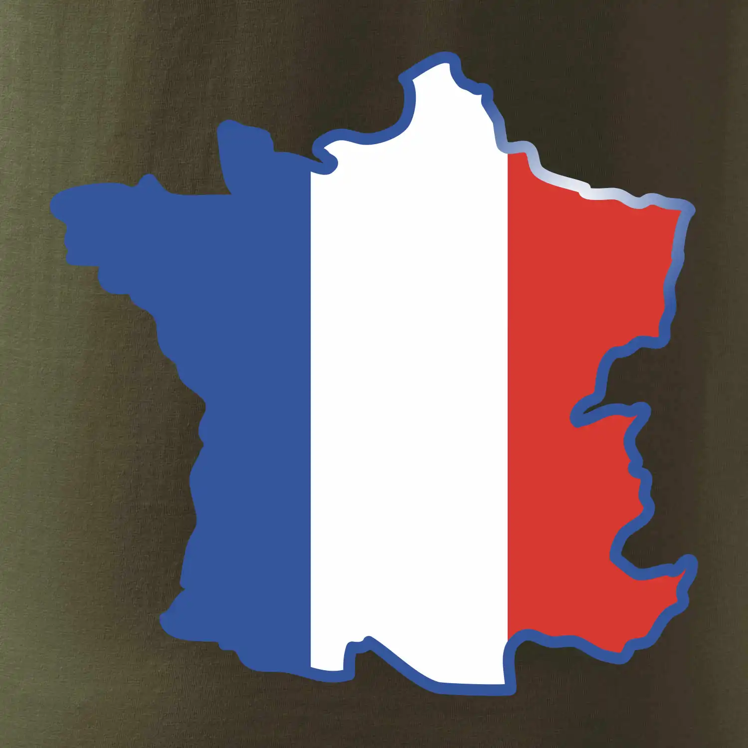 Francouzská vlajka mapa obrys