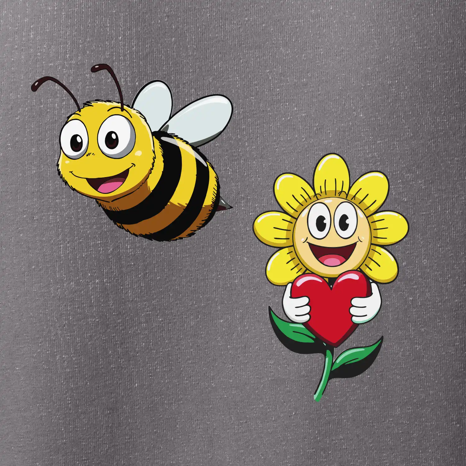 Parové triko - Včela a květina