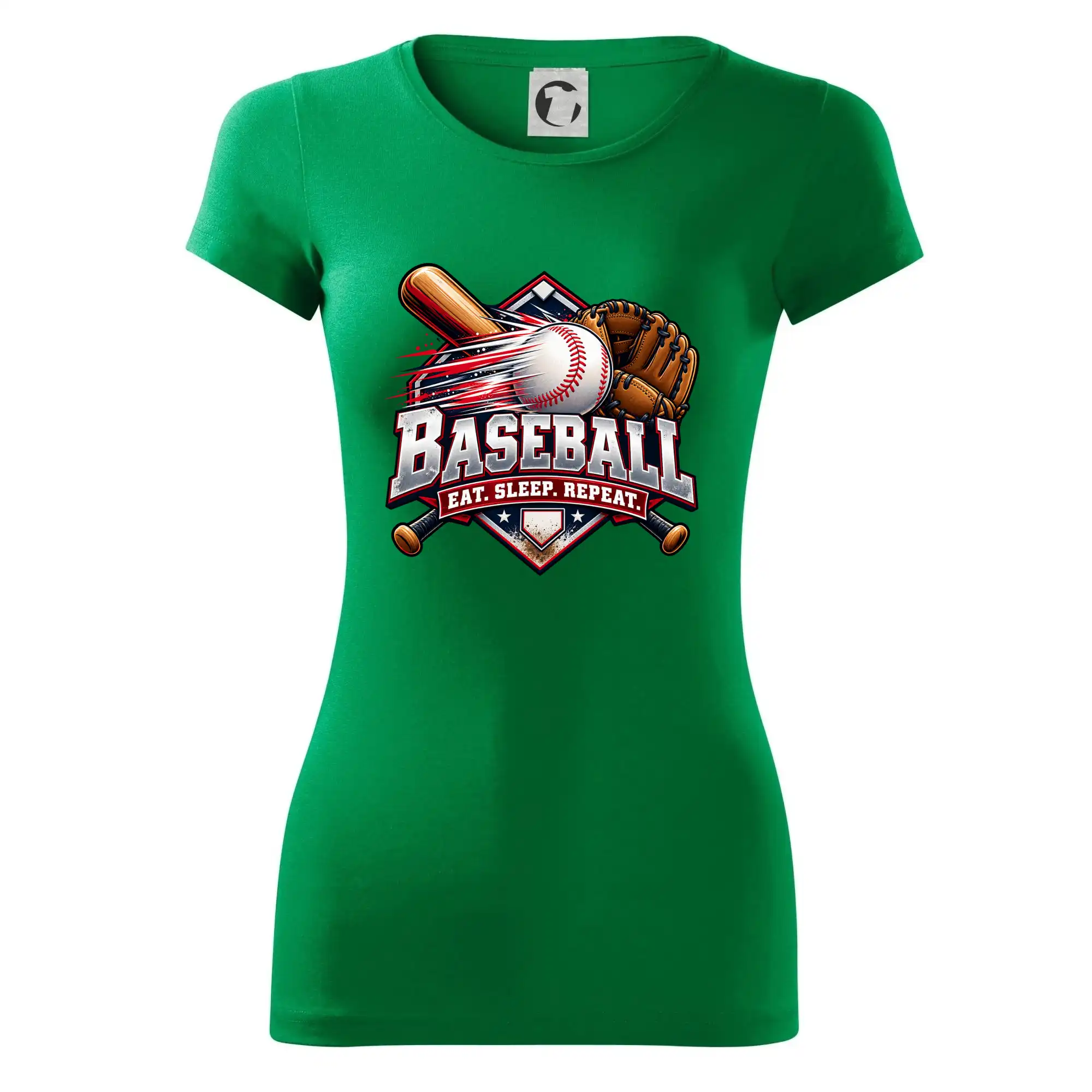 Baseballová pálka s rukavicí eat sleep repeat