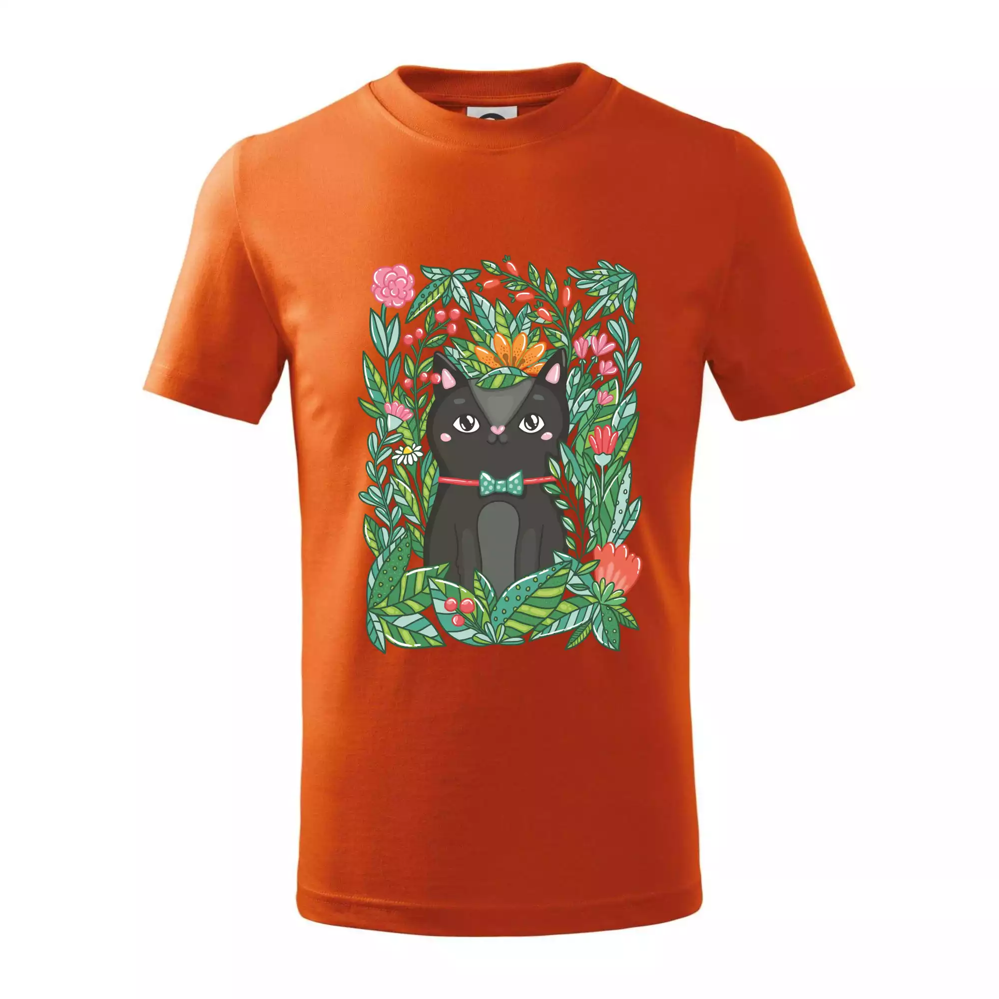 Kočka s květy malovaná