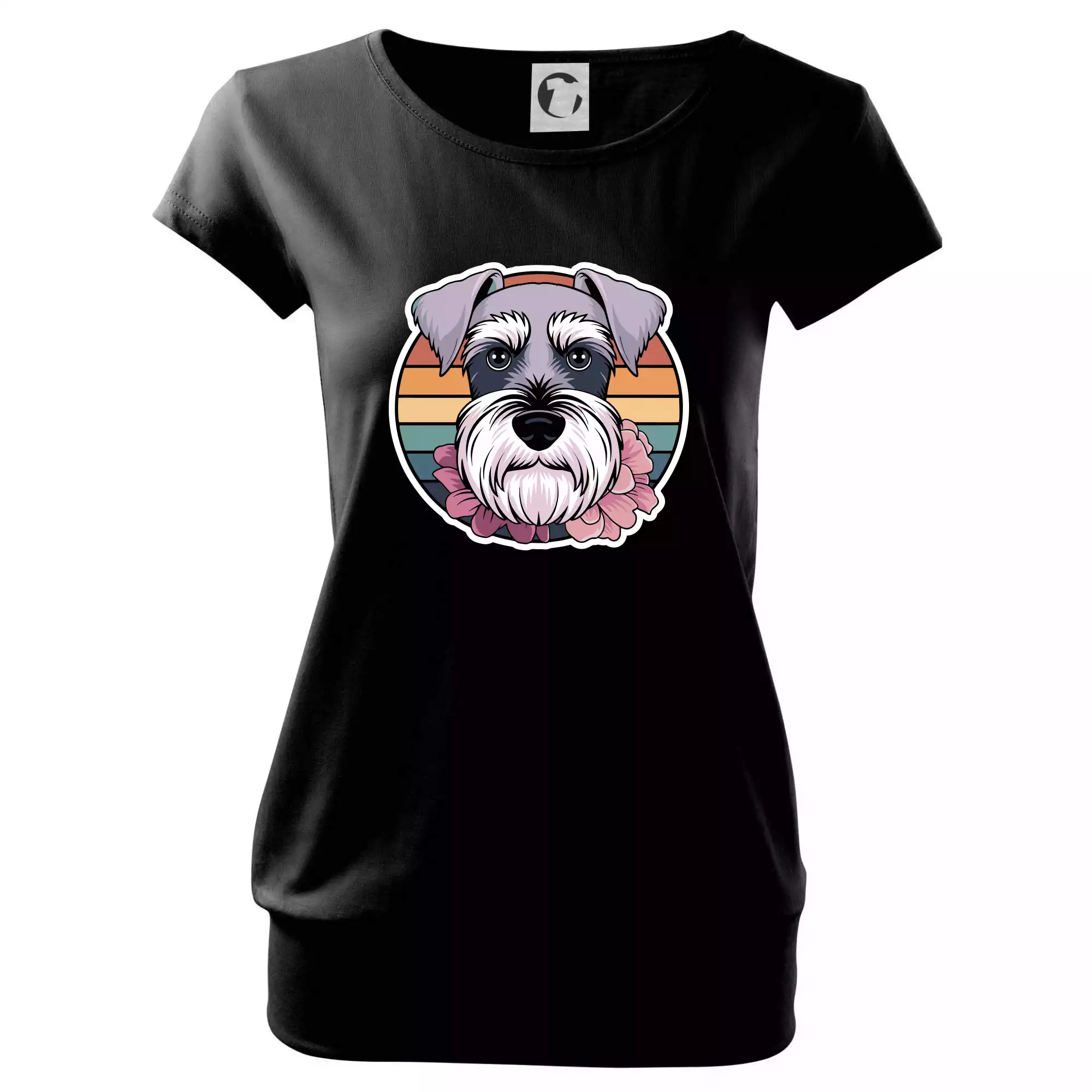 Knírač - fenka a květiny