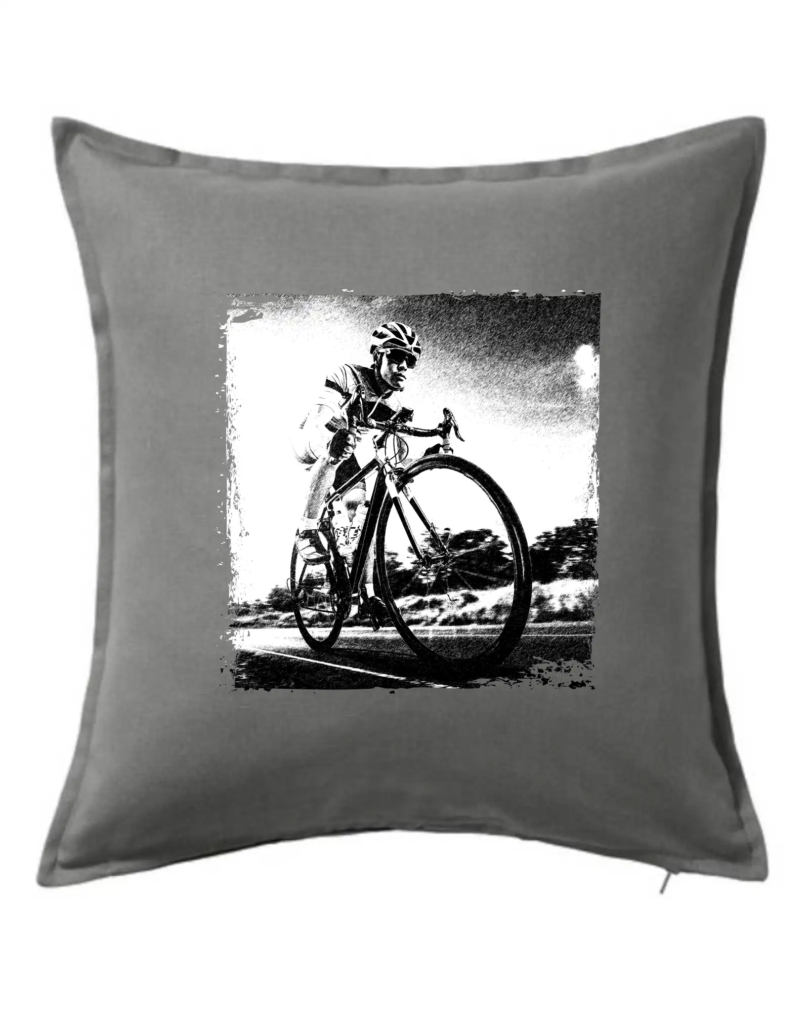 Cyklista černobílá cesta