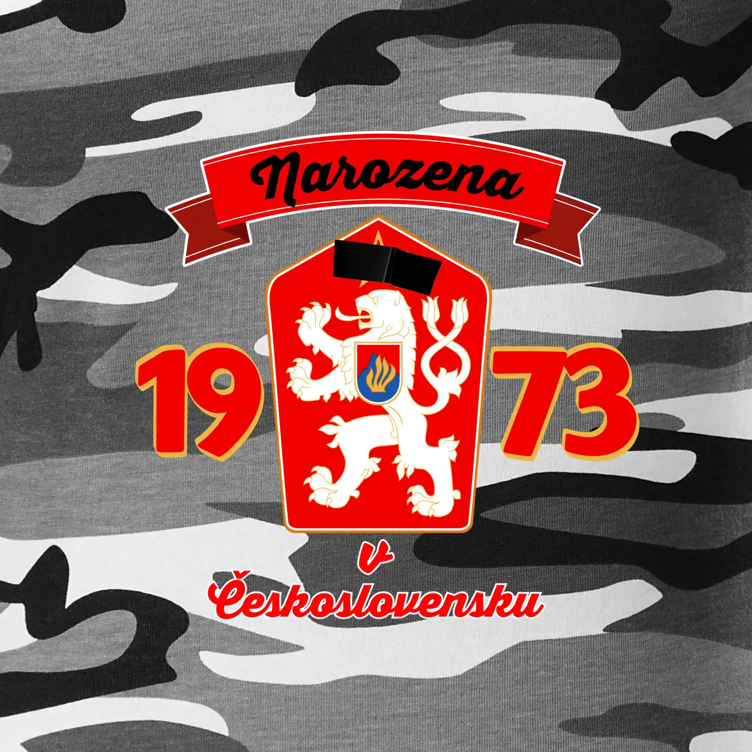 Narozena v Československu - Přelepený znak 1973