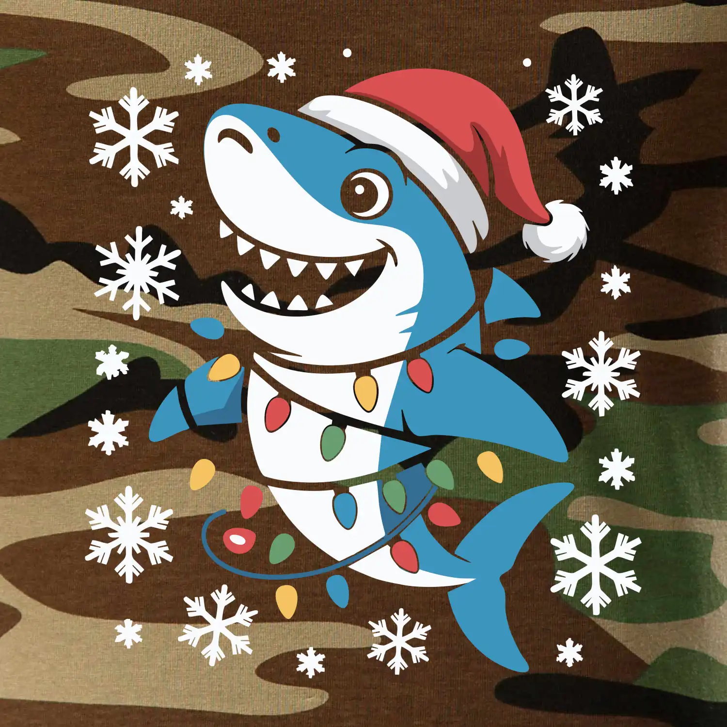 Vánoční žralok a vločky