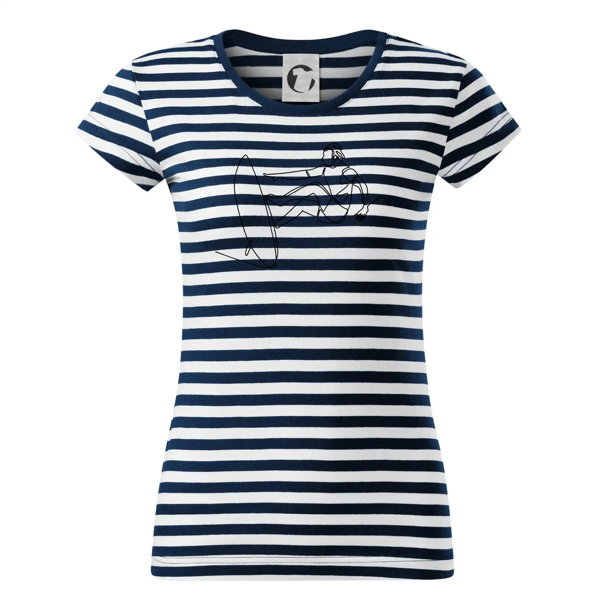 Surfař na vlně jedním tahem