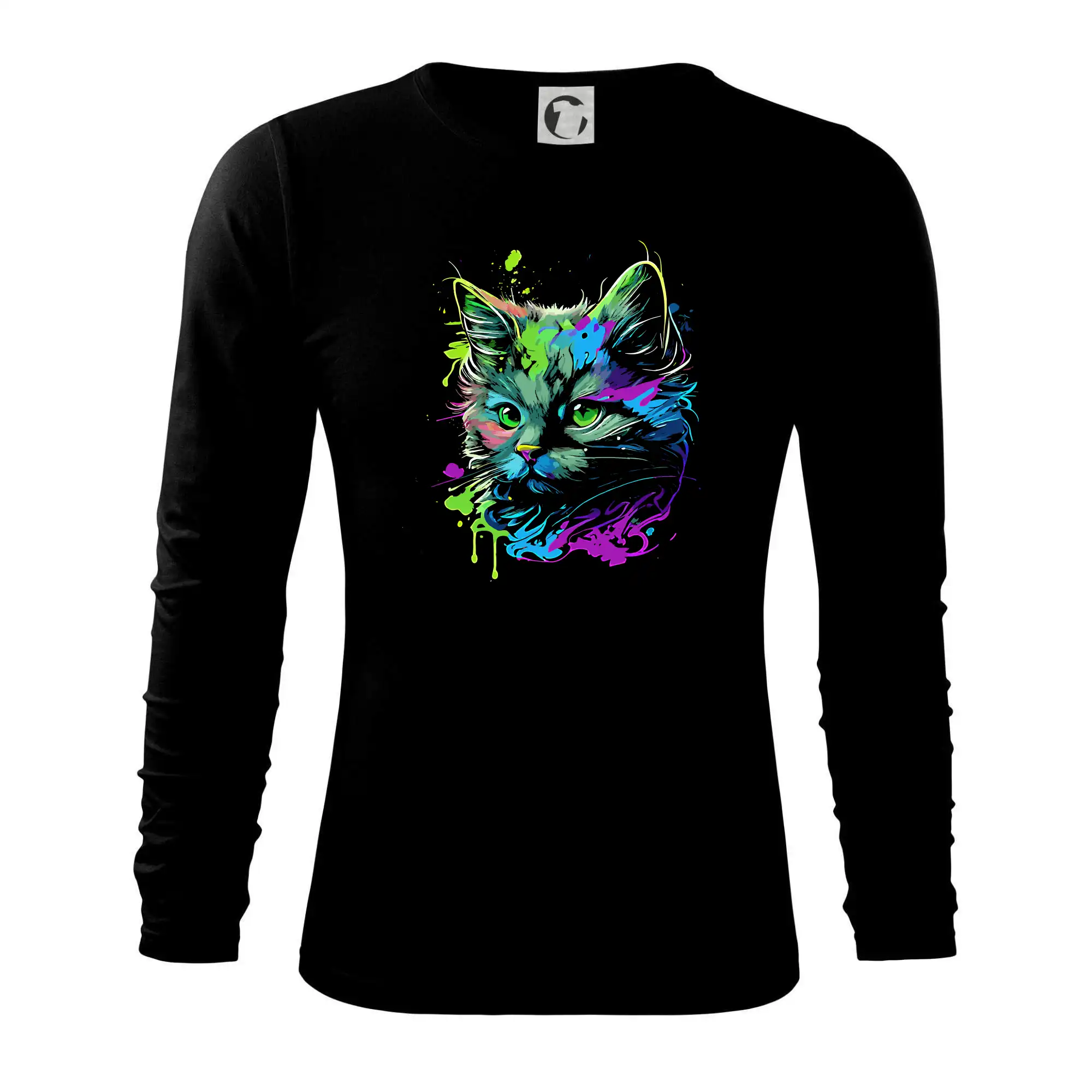 Obrázek kočky v roztřiknuté barvě