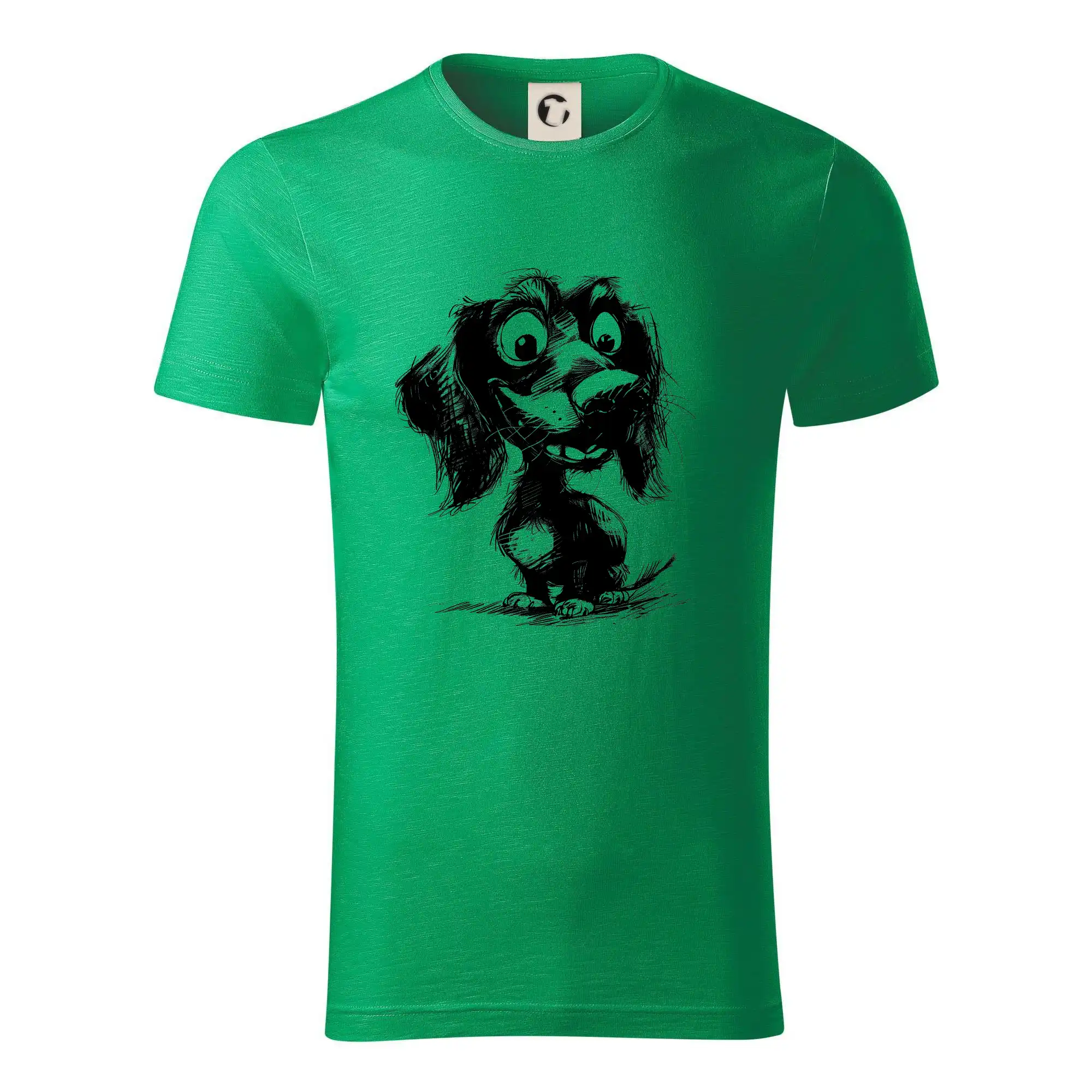 Černobílá karikatura jezevčík