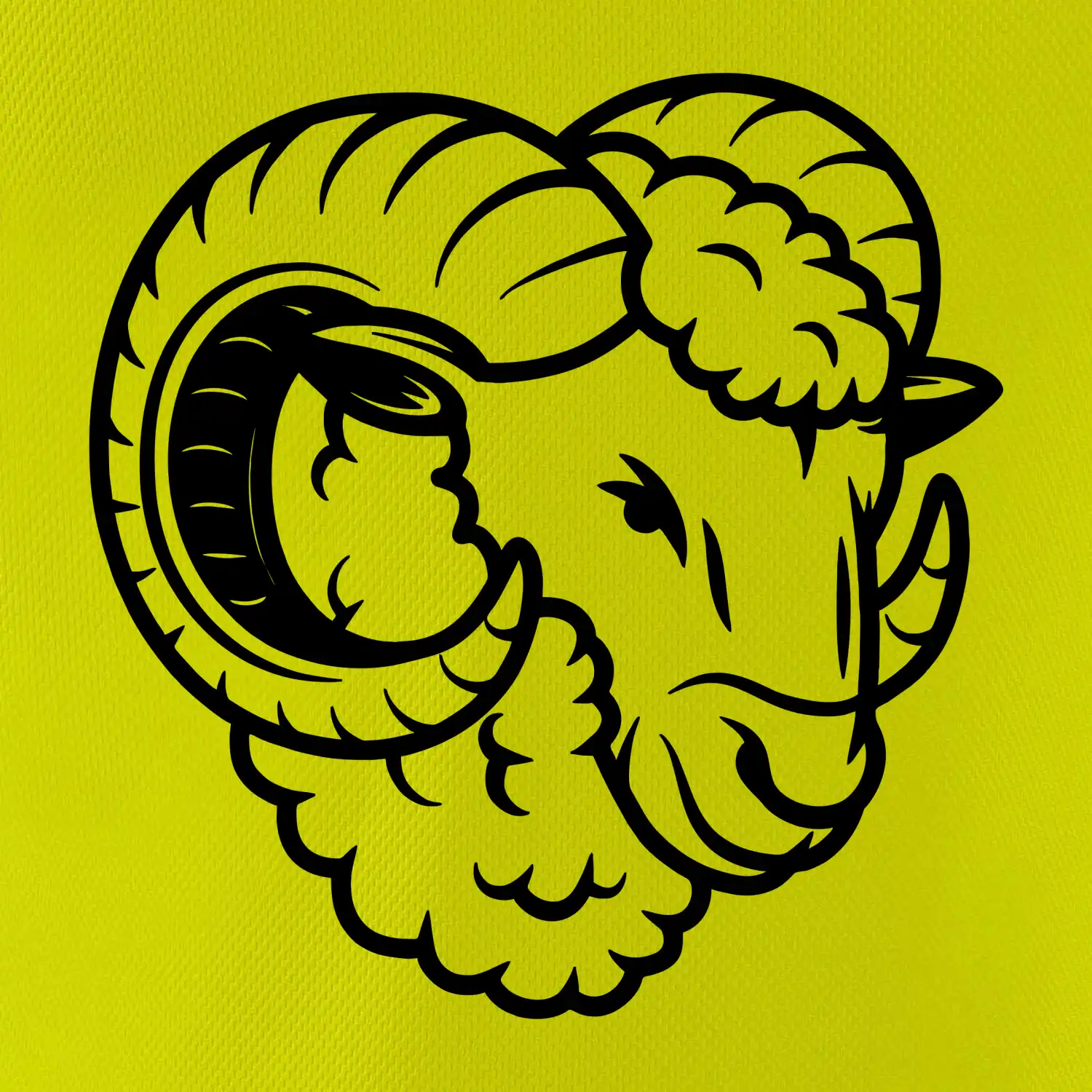 Černá Hlava berana obrys