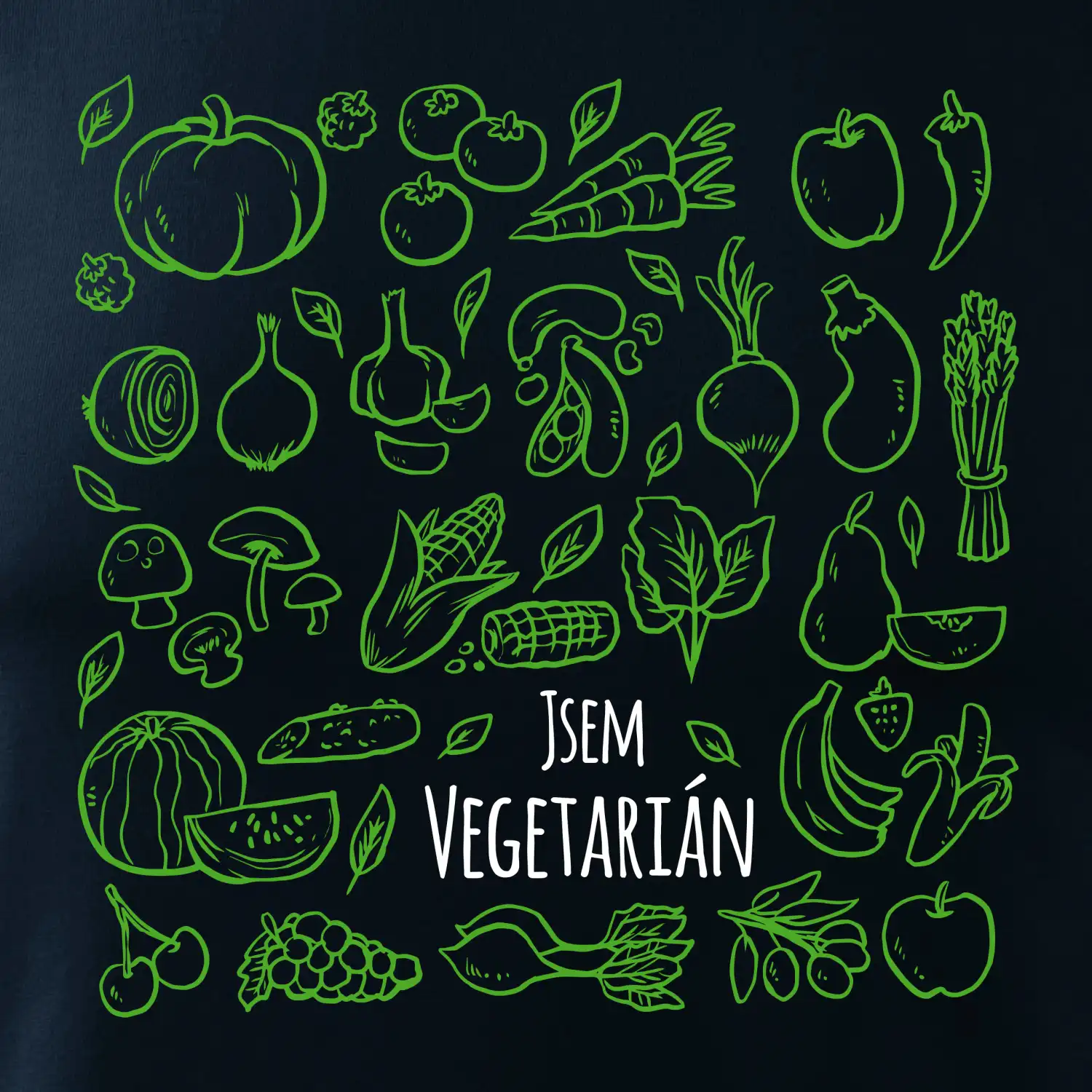 Jsem vegetarián - zelenina ve čtverci