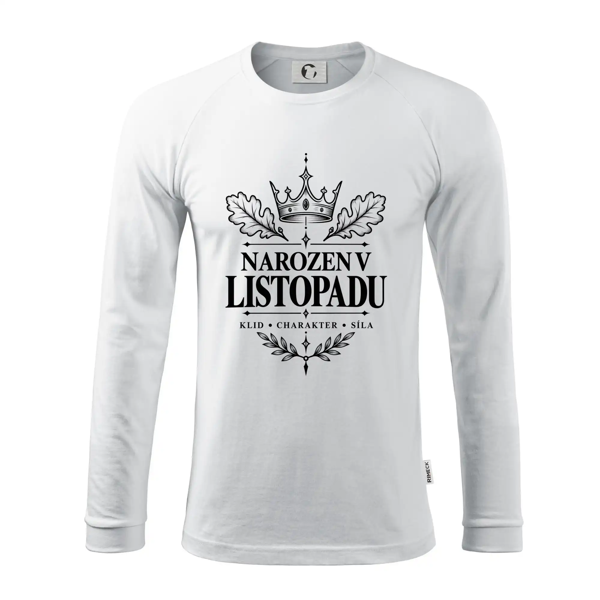 Narozen v listopadu koruna a dubové listy