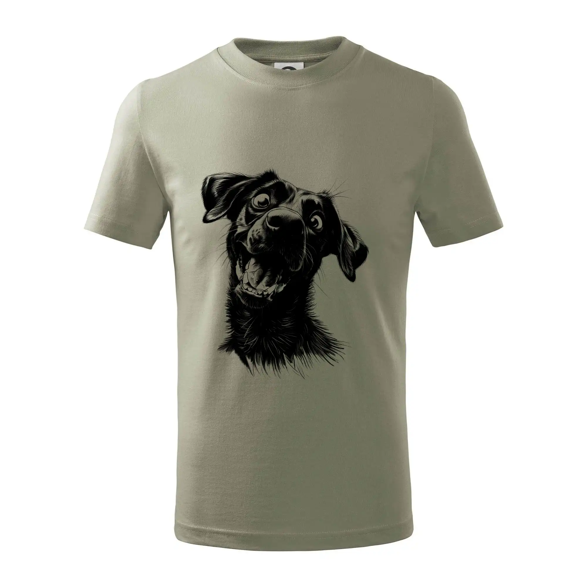 Černobílá karikatura Labrador tmavý