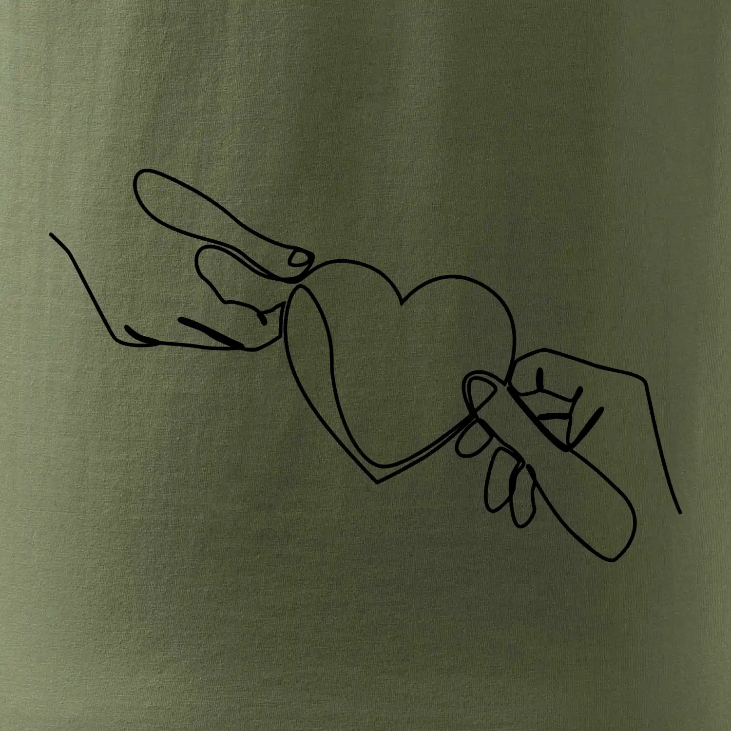 Dvě ruce a srdce jedním tahem