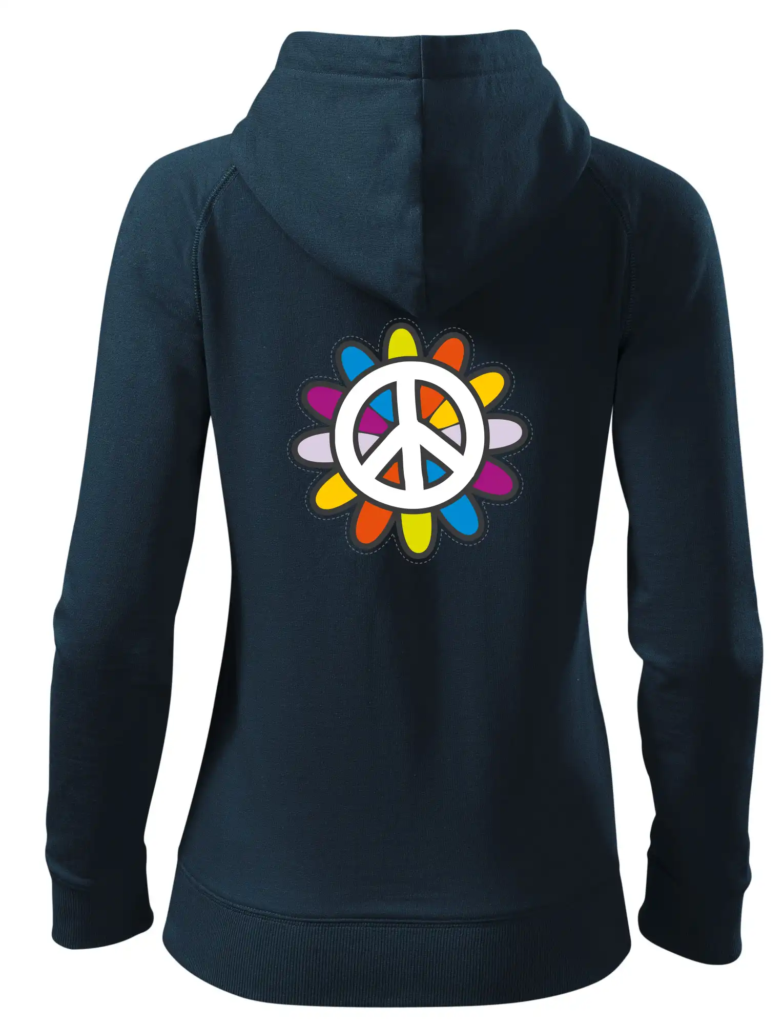 Peace symbol s kreslenou květinou