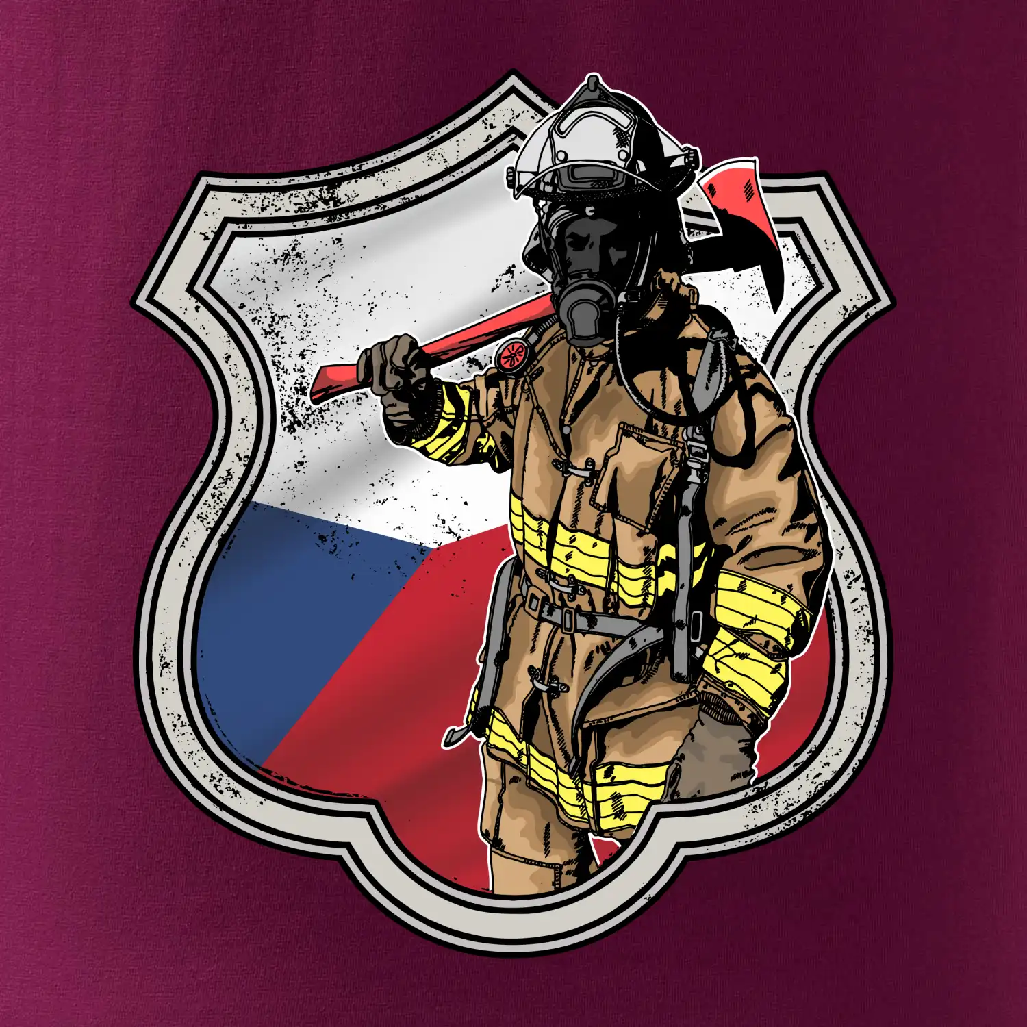 Hasič erb - Česká vlajka