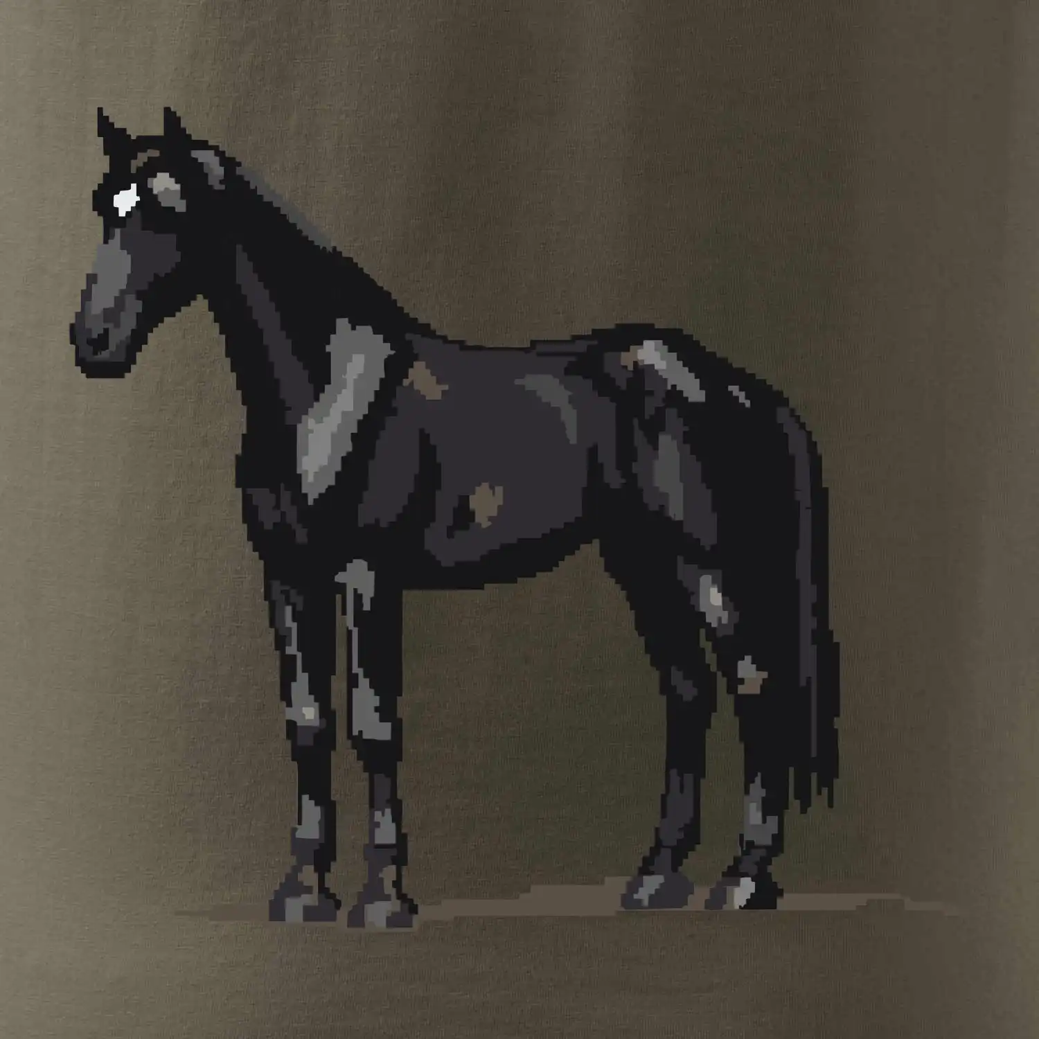 Černý kůň pixel