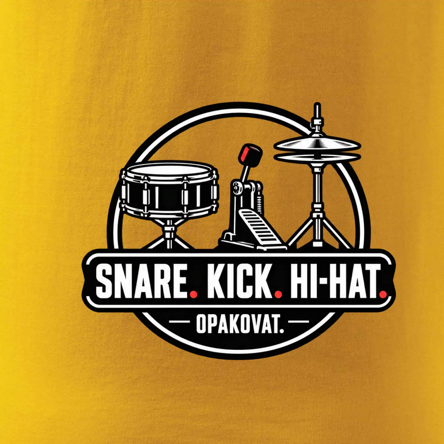 Snare kick hi-hat opakovat - bubenické trio