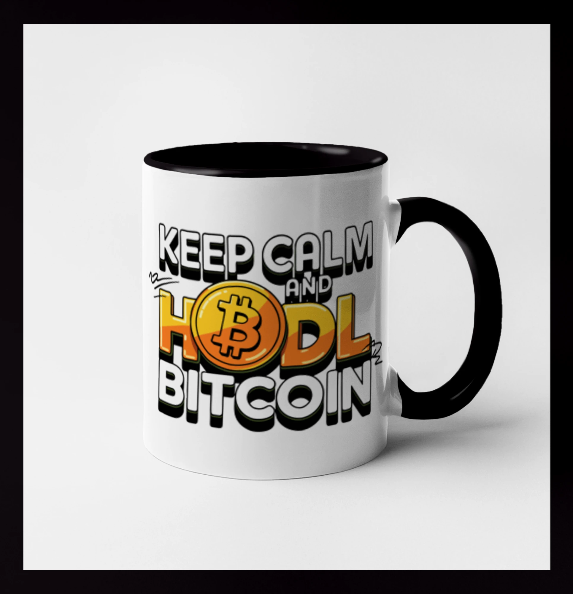 3D nápis Keep Calm and HODL Bitcoin