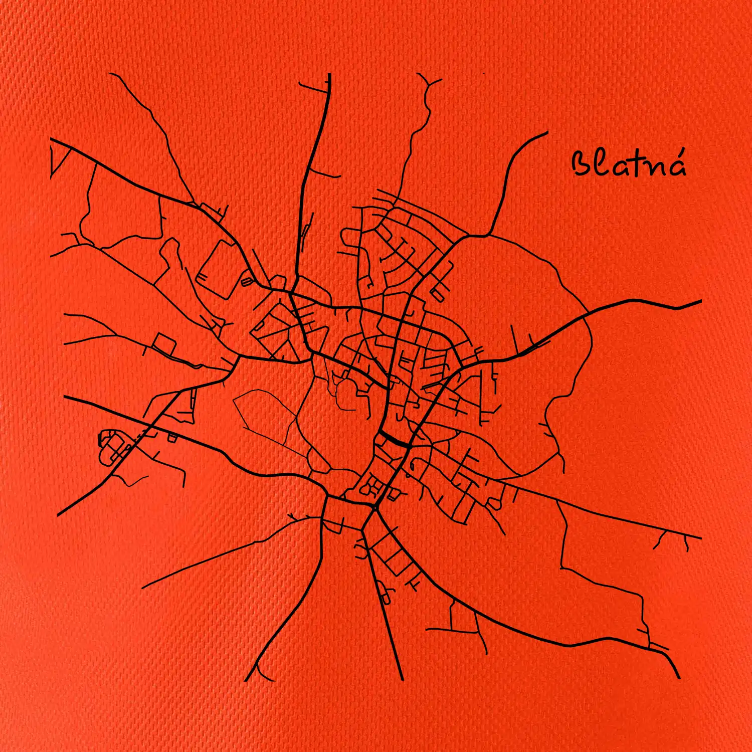 Černobílá mapa Blatná