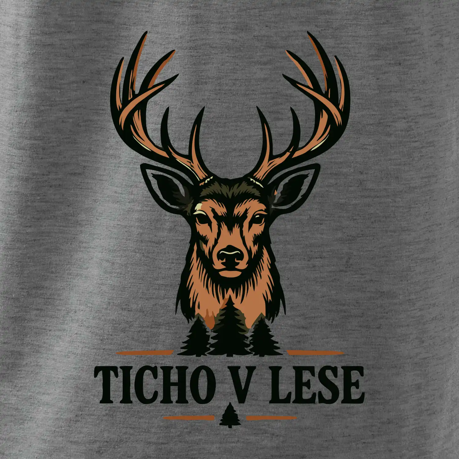 Ticho v lese jelení minimalistický motiv